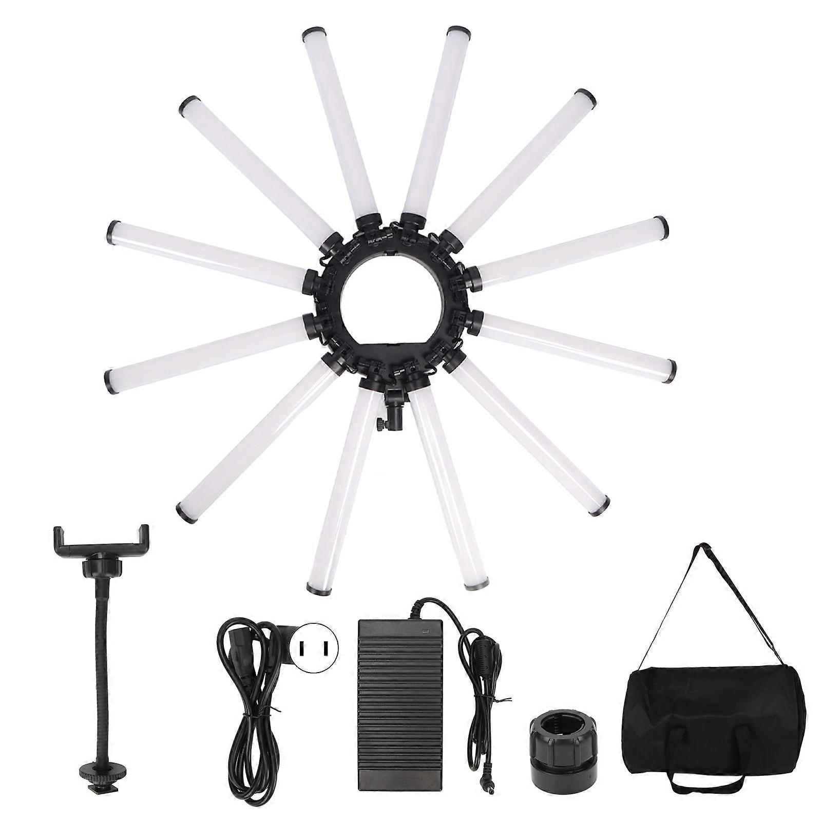 36in LED Video Light Bar Detachable Brightness Adjustable Folding Fill Light for Studio Photography 100‑240V US Plug