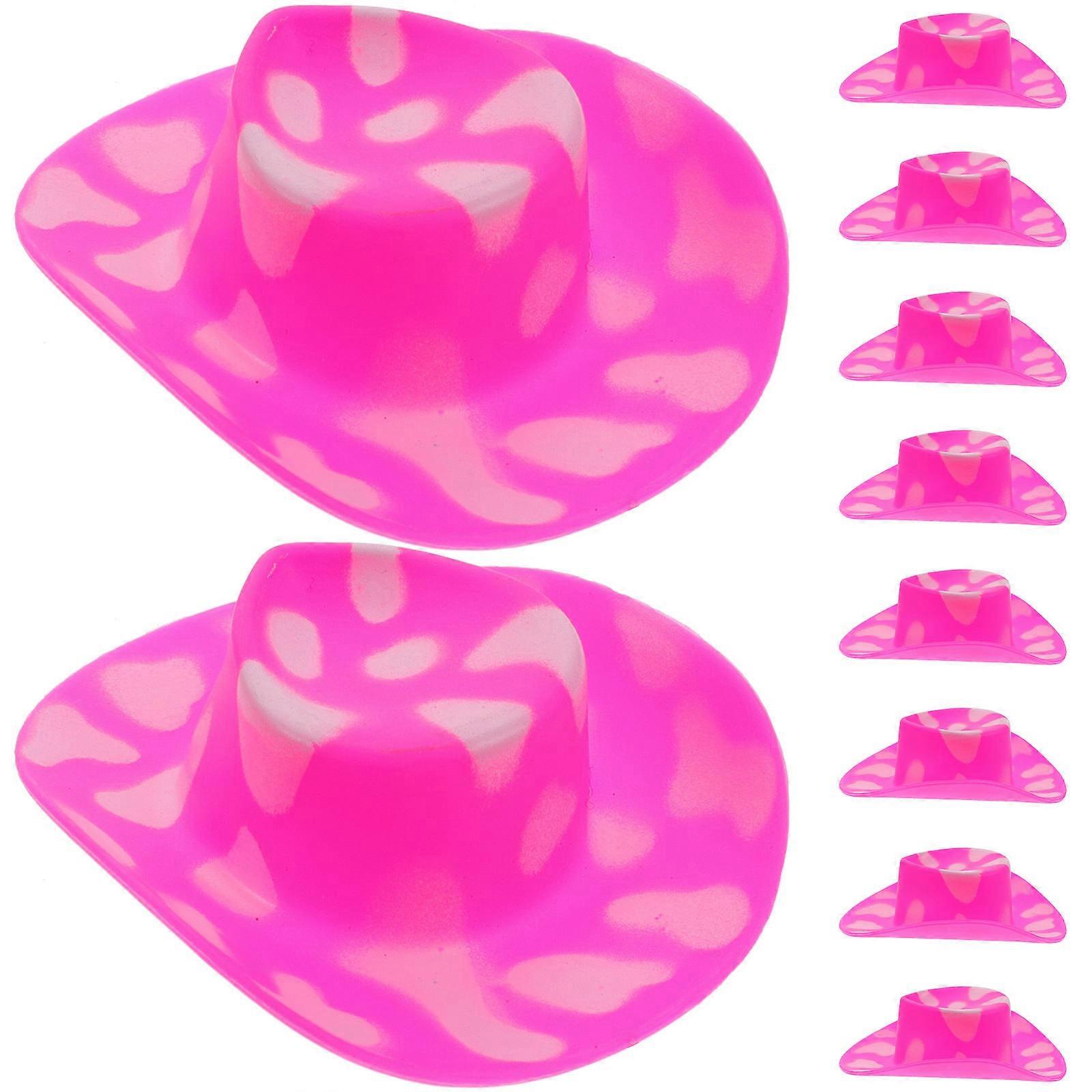 Chic Plastic Pink Hats for Pet Use Lovely DIY Craft Accessories with Durable Quality 10 Pieces