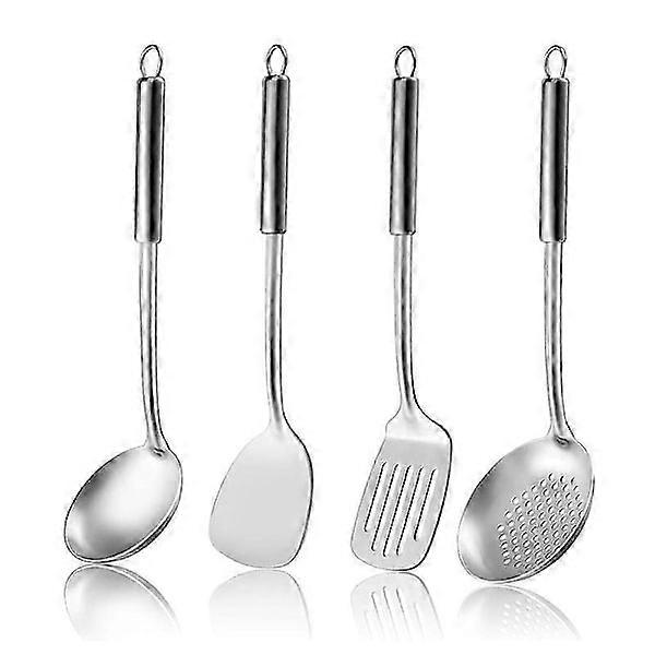 4-piece kitchen utensil set, spatula set, wok utensil set includes slotted spoon, wok spatula and