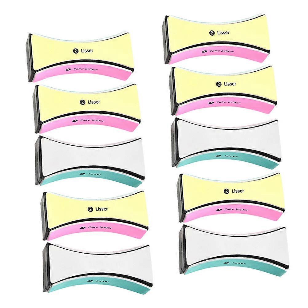 Nail Shiner Buffer Block Four Sides Nail File Plastic Manicure Supplies Home Use 9x3.5cm Buffing Block 10Pack