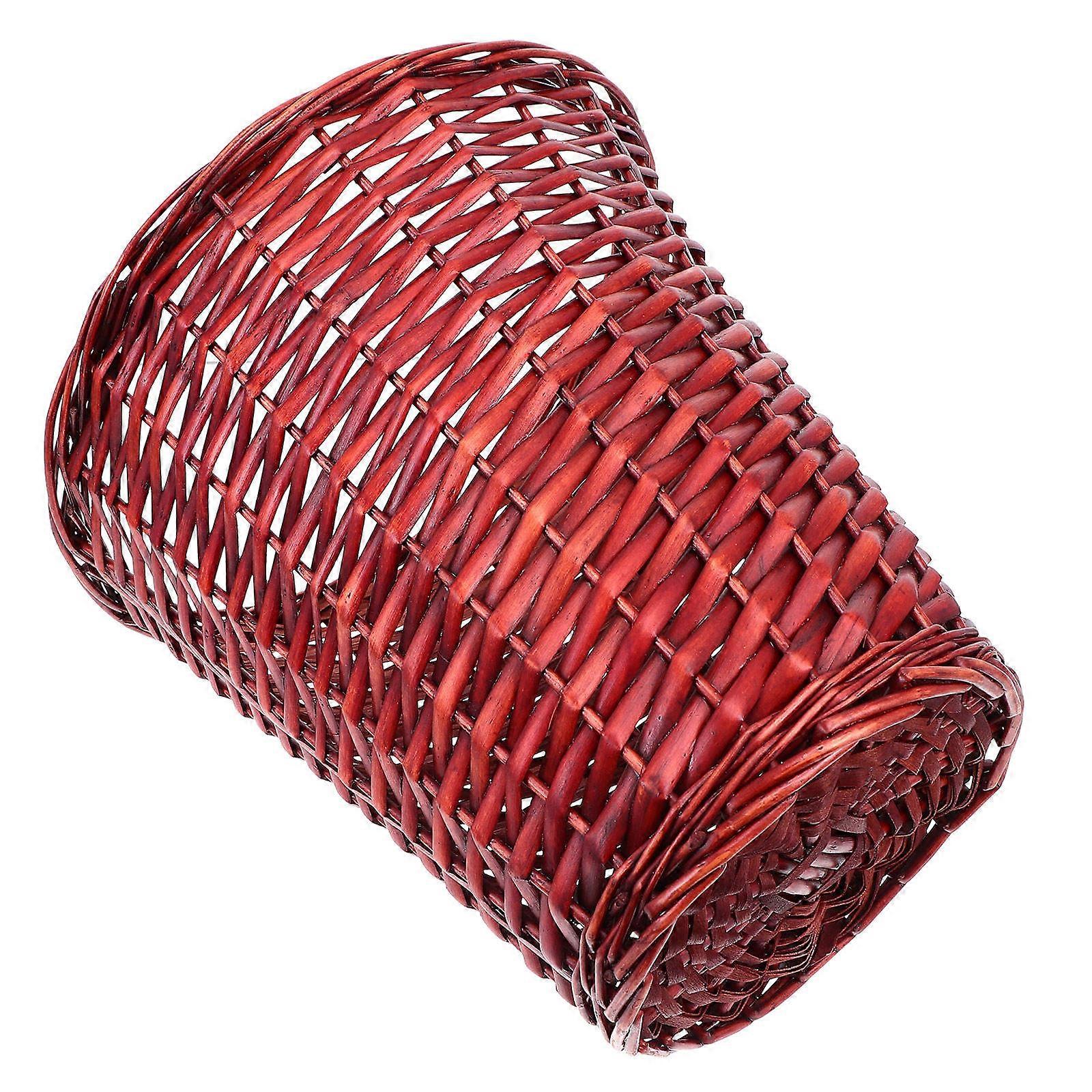 Rattan Rubbish Bin For Waste Collection In Unique Brown Color Ideal For Bathroom And Storage Use 1Pcs