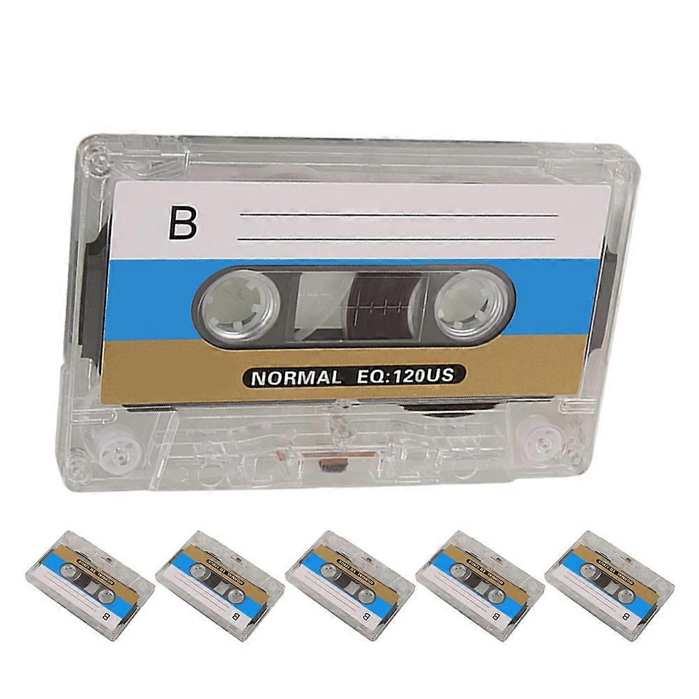 Retro Style Blank Cassette Tapes 6Pcs For Audio Use 10.50X6.70X1.50CM Assorted Color Speech Recording