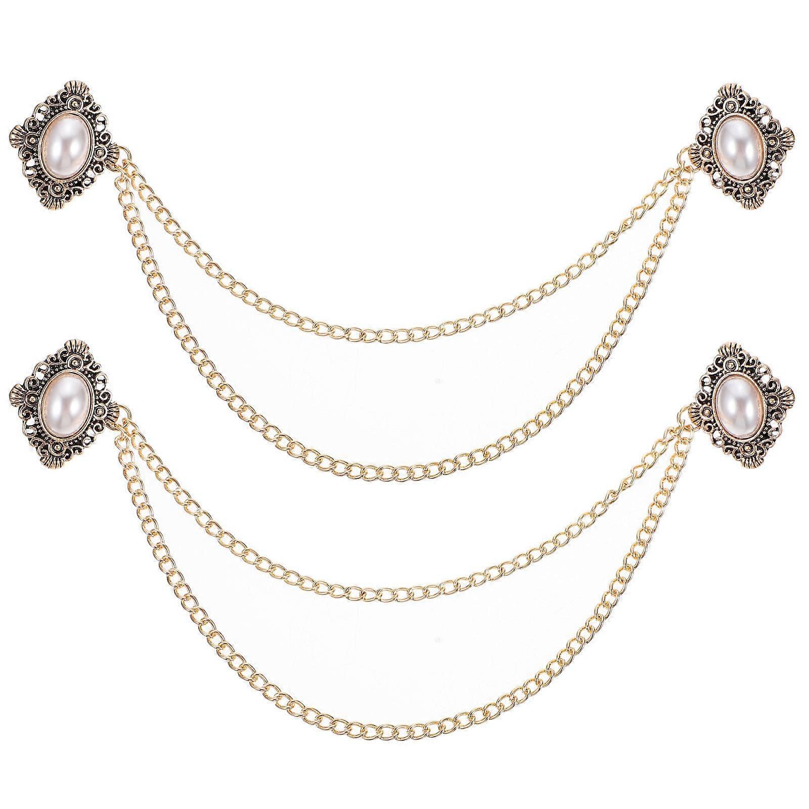 Stylish Breastpins Versatile Collar Clips Decorative Accessories For Casual And Formal Events 2Pcs Alloy