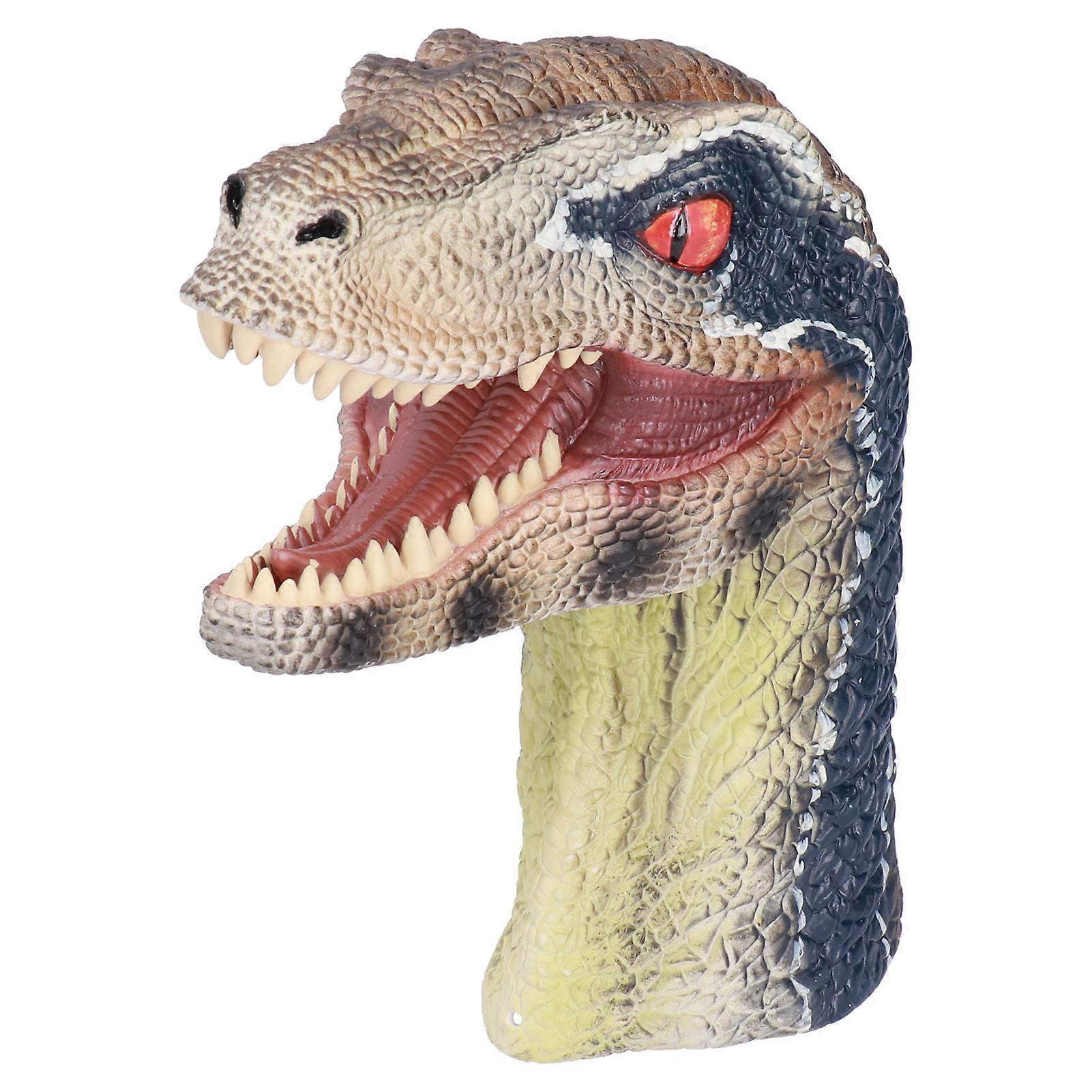 Lifelike Dinosaur Hand Puppet Movable Dinosaur Head Hand Puppets Interactive Kids Toy