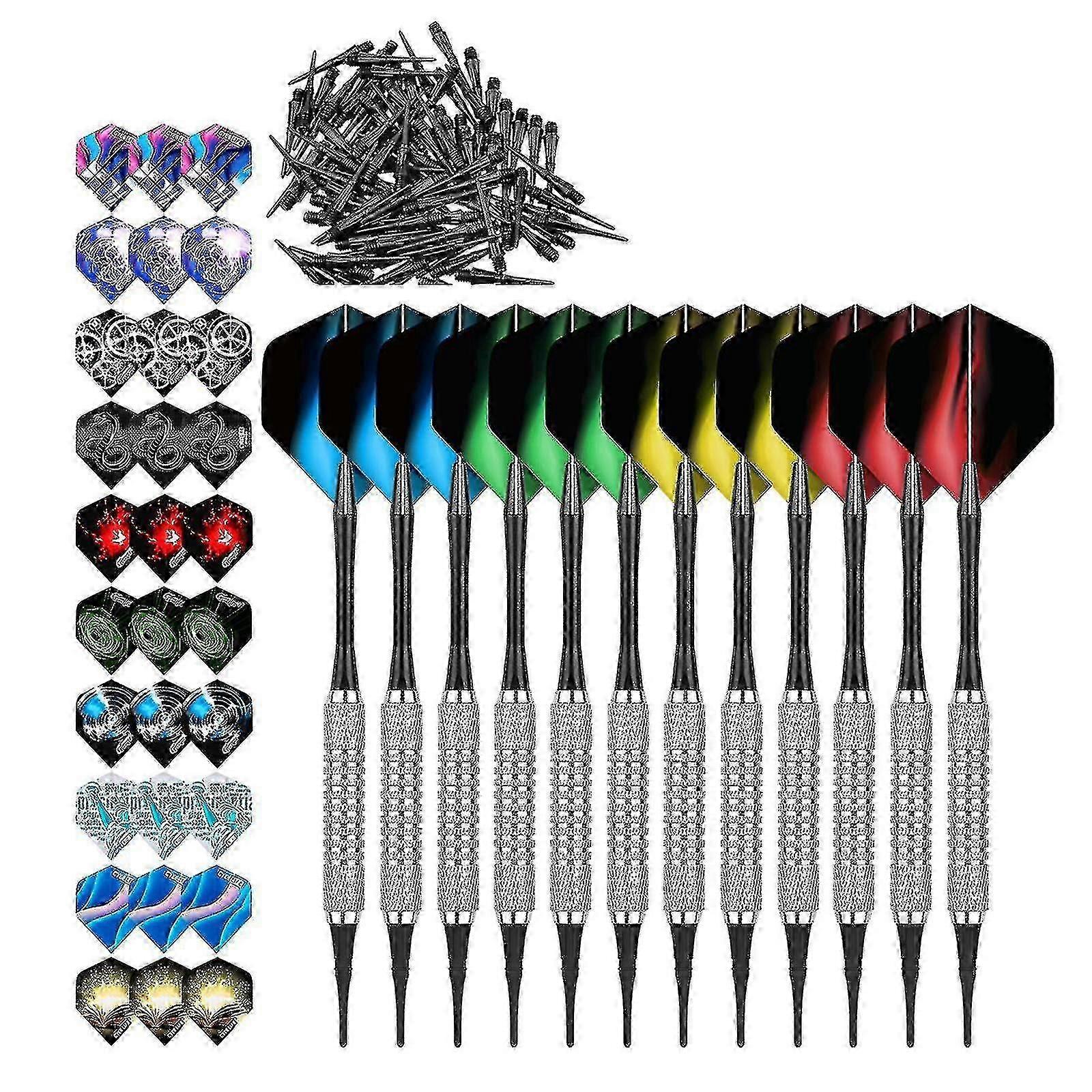 Competition Soft Tip Darts Set with 100 Tips & 30 Metal Shaft Flights