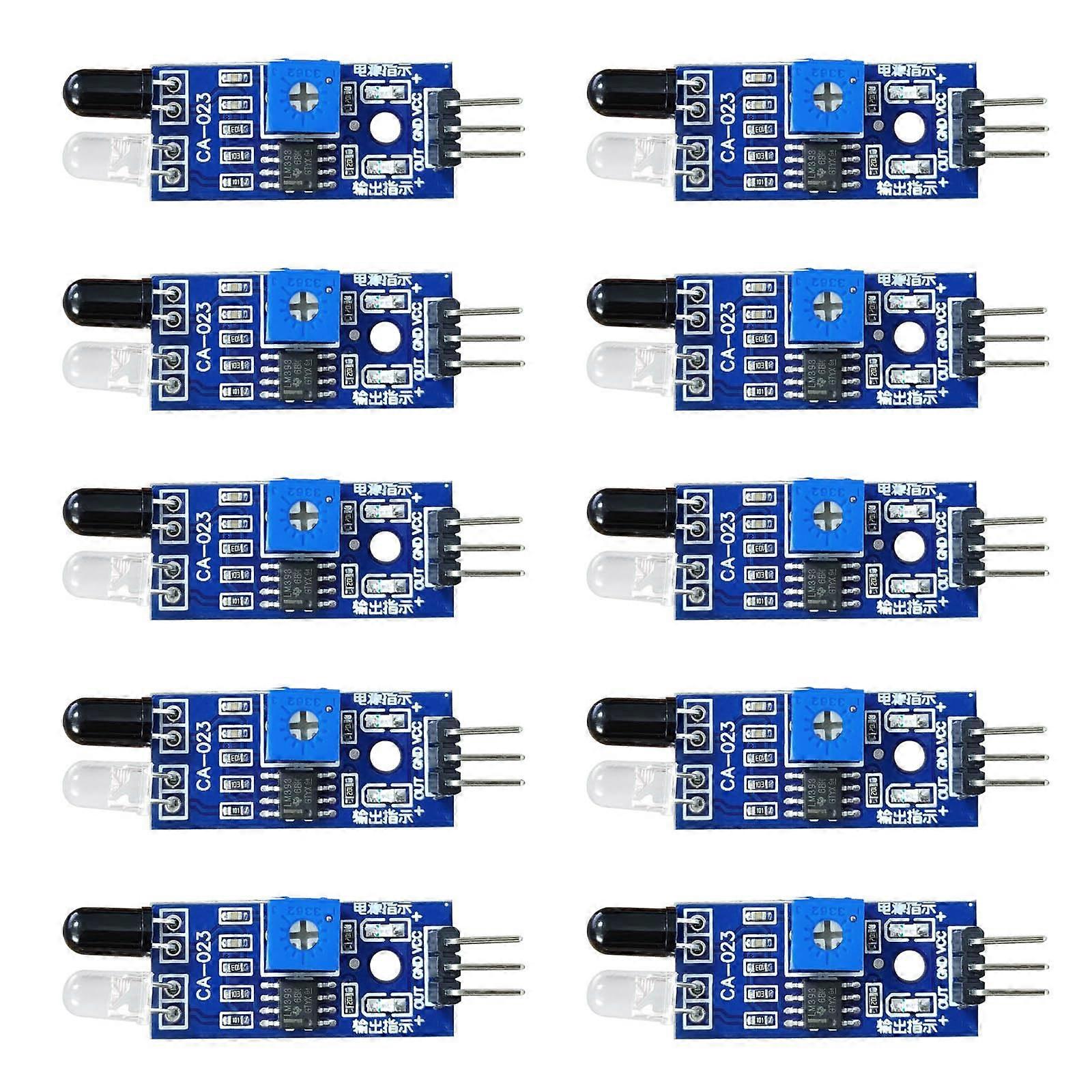10pcs Intelligent Electronics Smart Auto Robot Reflective Photoelectric 3Pin IR Obstacle Avoidance Sensors