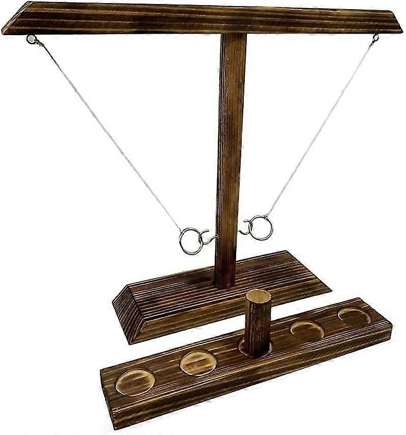 Haken Ring Toss Games Handheld Board mit Shot Ladder Bundle handgemachte dunkelgrau Rechteck