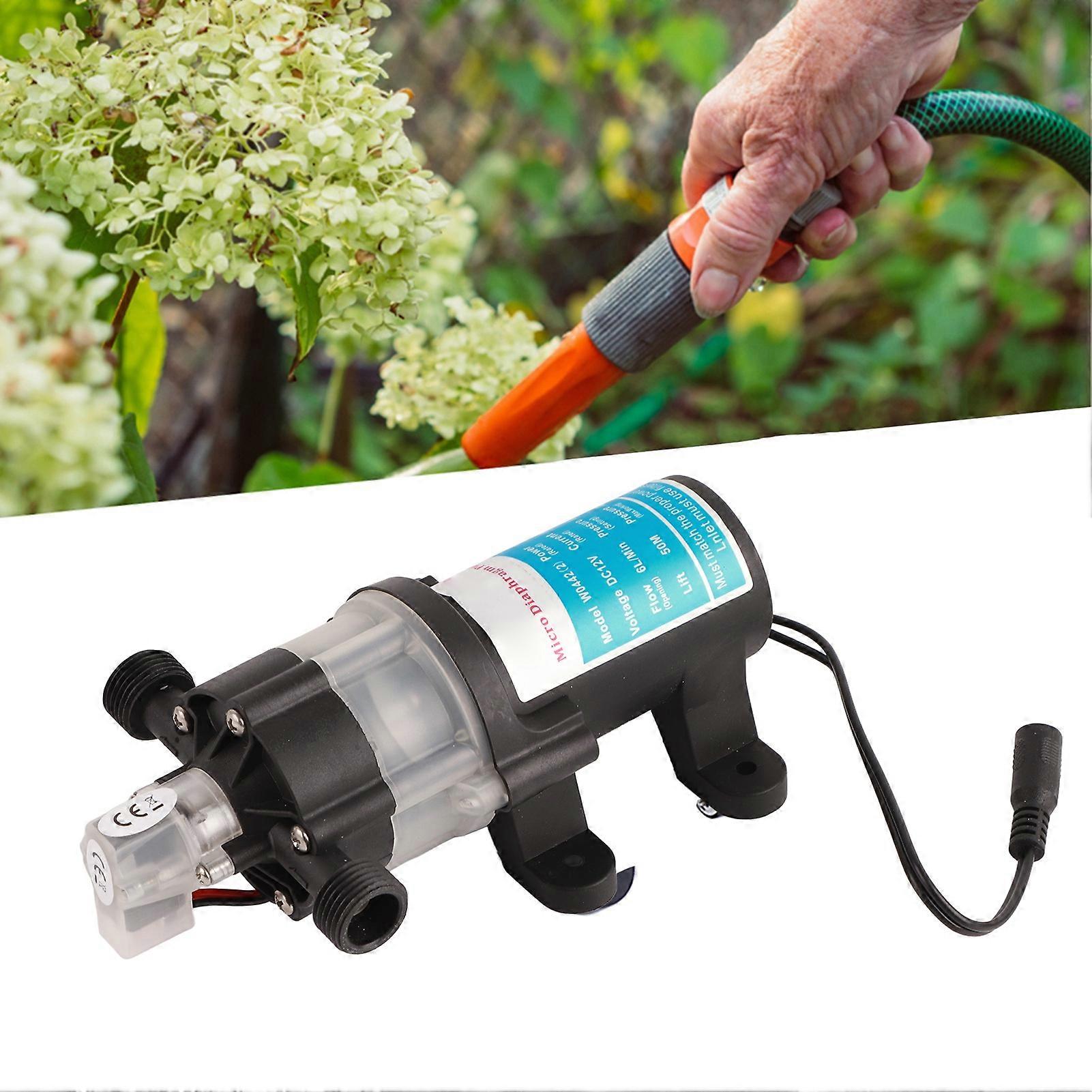 Self Priming Booster Pump Automatic Low Noise Electric Mini Diaphragm Pump with Removable Filter DC12V 80W 