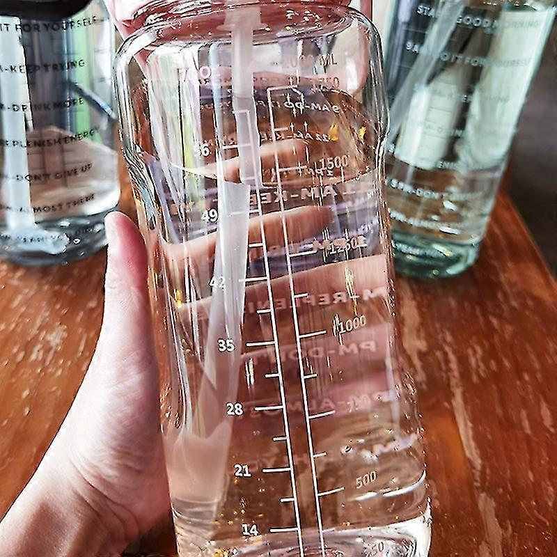 2L Large Capacity Water Bottle with Time Marker - Ideal for Fitness and Hydration