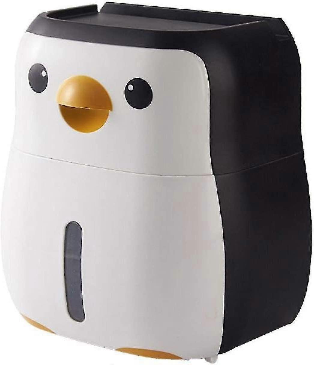 Cute Penguin Paper Toilet Paper Holder Tissue Box Wall Shelf
