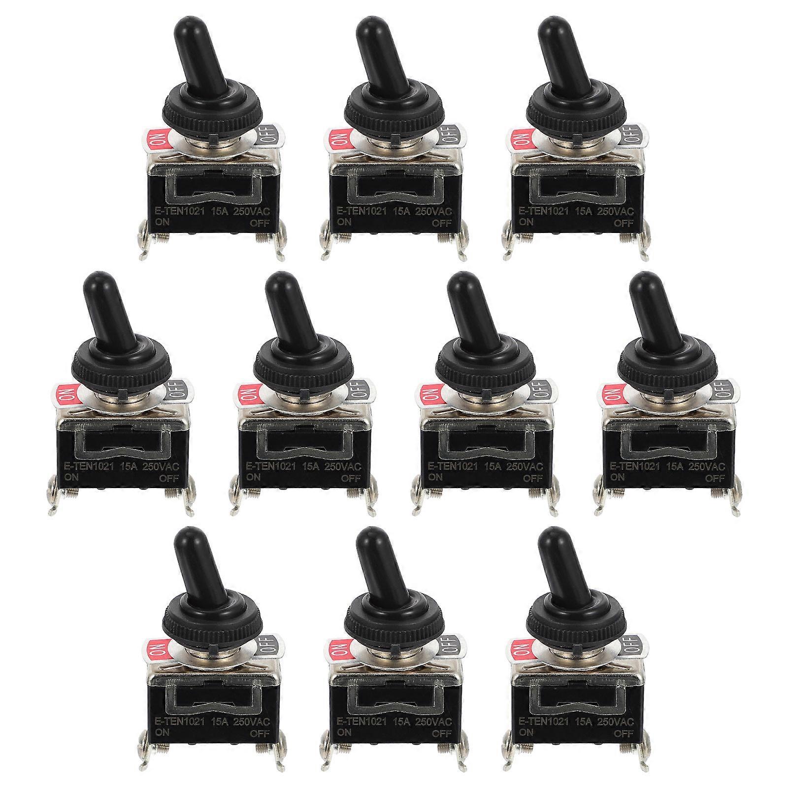 Marine Toggle Switch With Waterproof Cover For Car Accessories In Outdoor Use With Rectangular Shape And On/Off Control 5 Sets