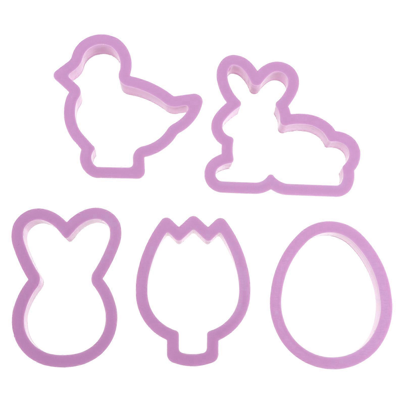 DIY Craft Cookie Molds 10Pcs Cartoon Shapes For Families Easter Party Baking Supplies Assorted Color PP Plastic