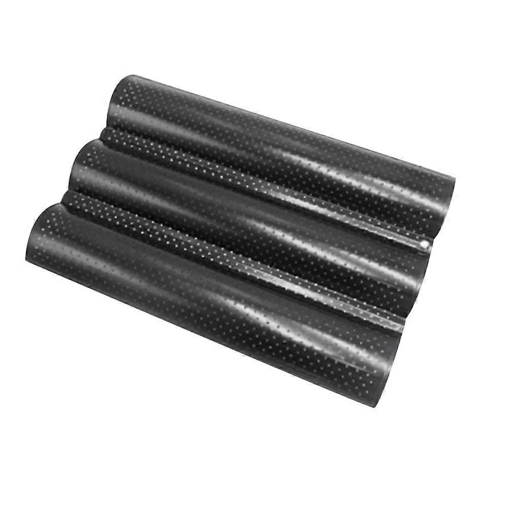 Black Carbon Steel Baking Mould for Baguette and French Bread 3 Slots Practical and