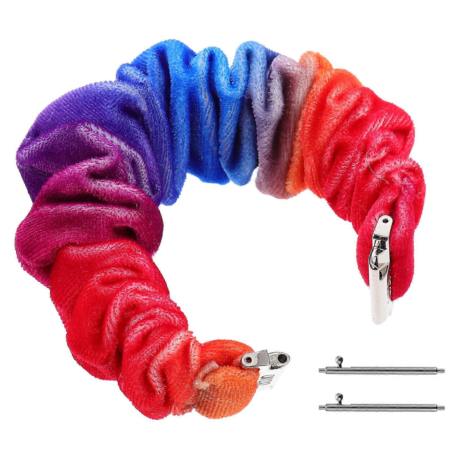 Multi Fabric Scrunchie Watch Band Adjustable Wristband for Watch Compatible with 20mm Width Watches