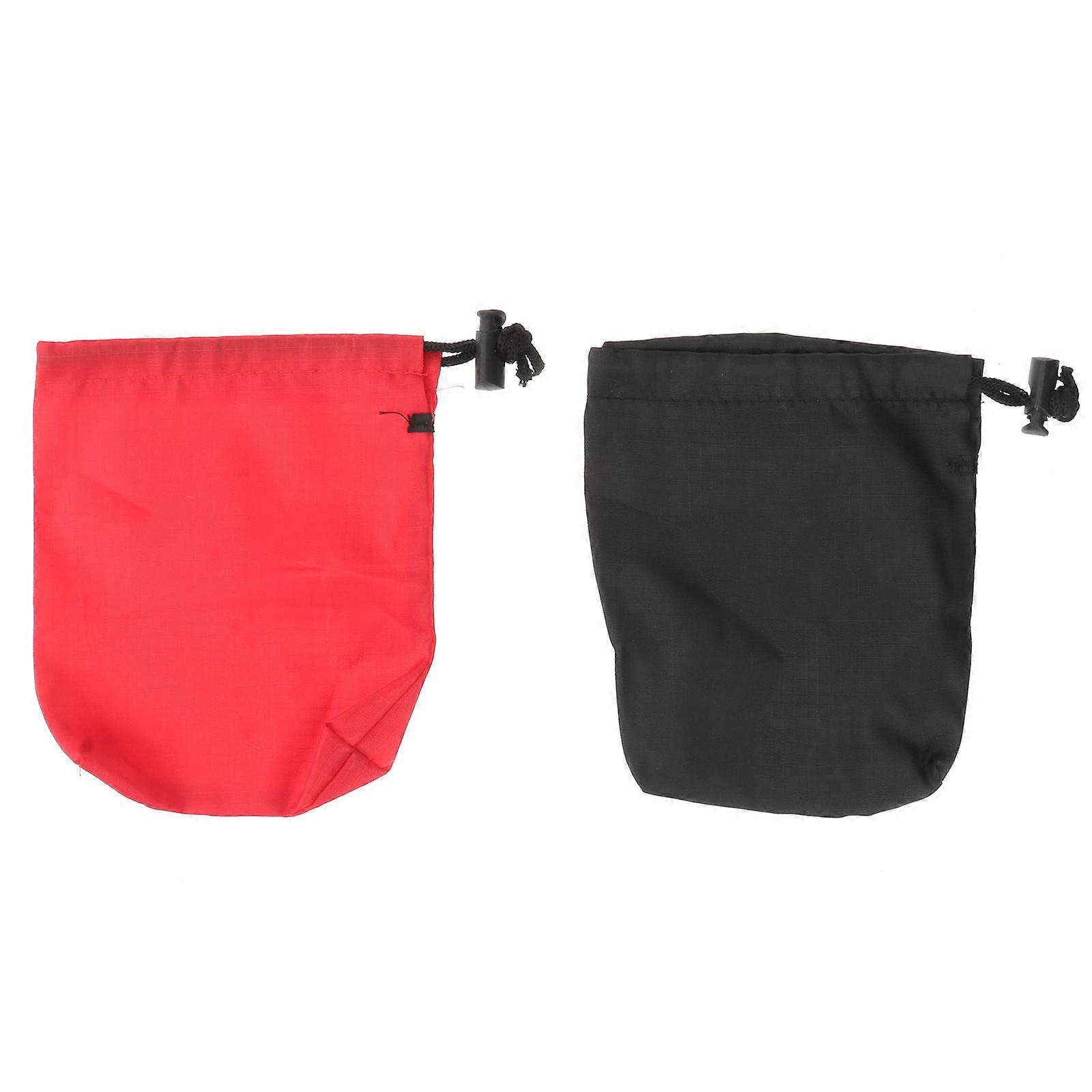 Draw String Bag Portable Outdoor Camping Accessories Rectangular Storage Pouch Assorted Color 16.00X14.00X0.20CM Drawstring Closure 2Pcs