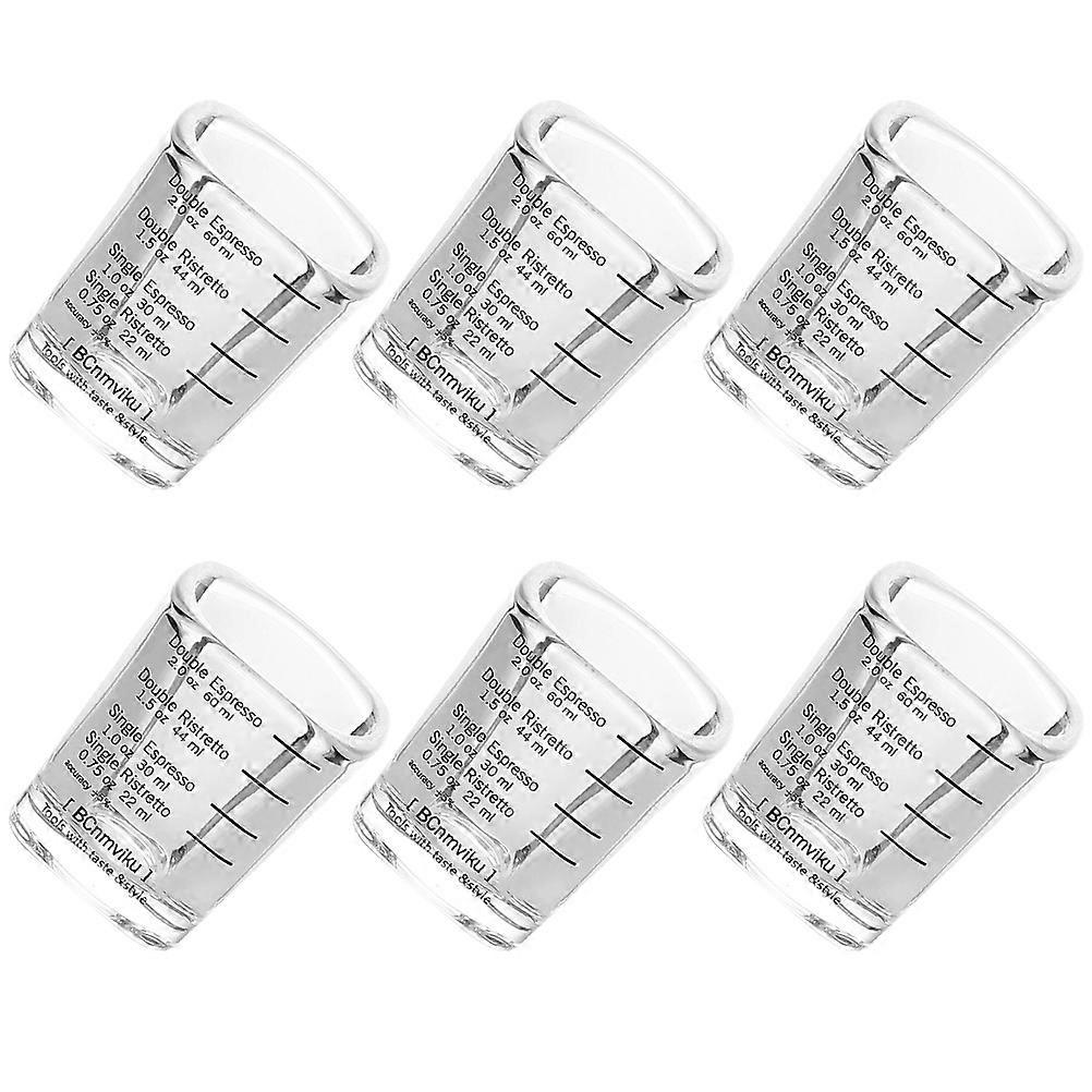 Transparent Espresso Measuring Cups 6Pcs Coffee Storage Cups Ideal For Practical Users In Morning Coffee Occasions