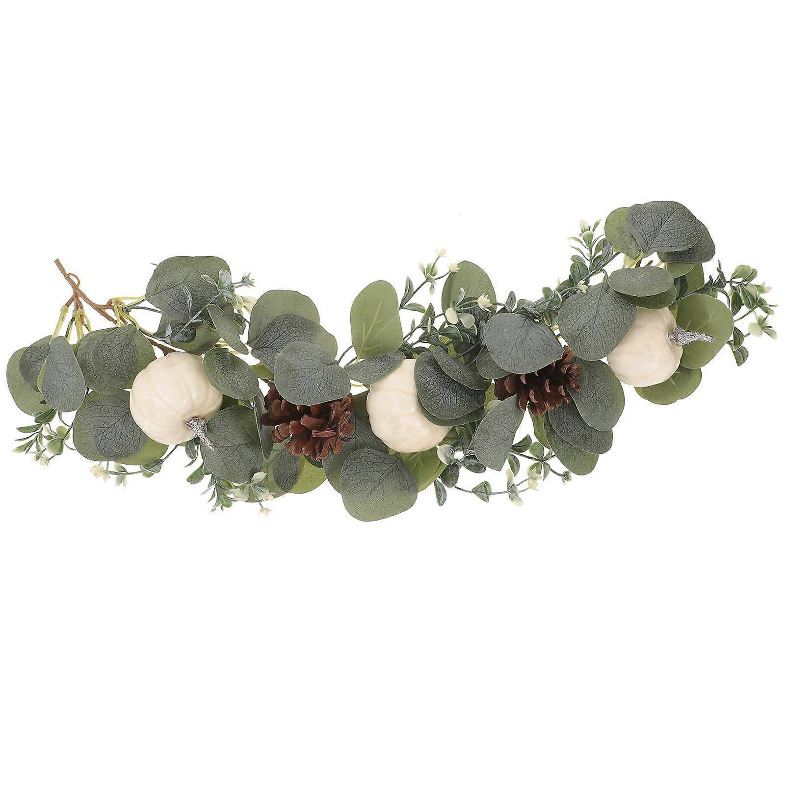 Eukalyptusblätter hängendes Dekor mit simuliertem weißem Kürbis für festliche Atmosphäre 1 Stück