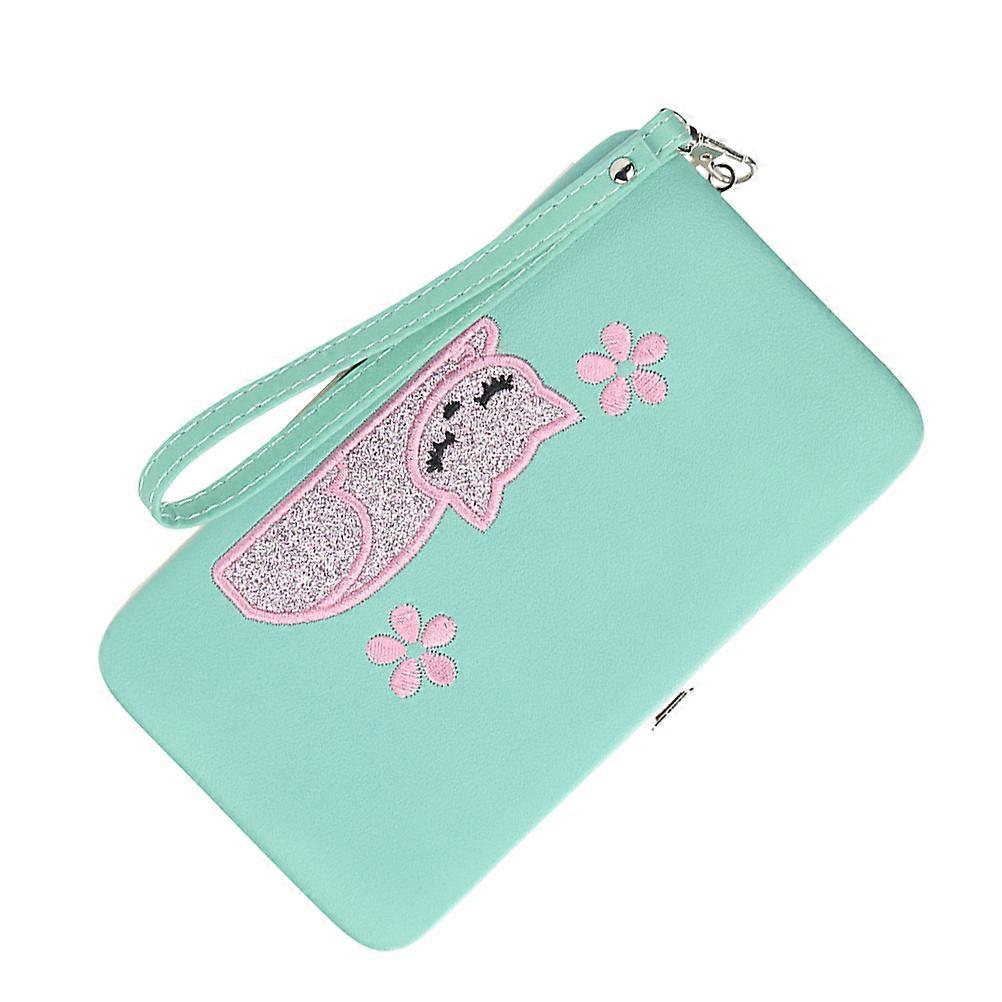Simple Elegant Cat Design Multi-purpose Long Purse For Girls Suitable For Casual Outings 1Set
