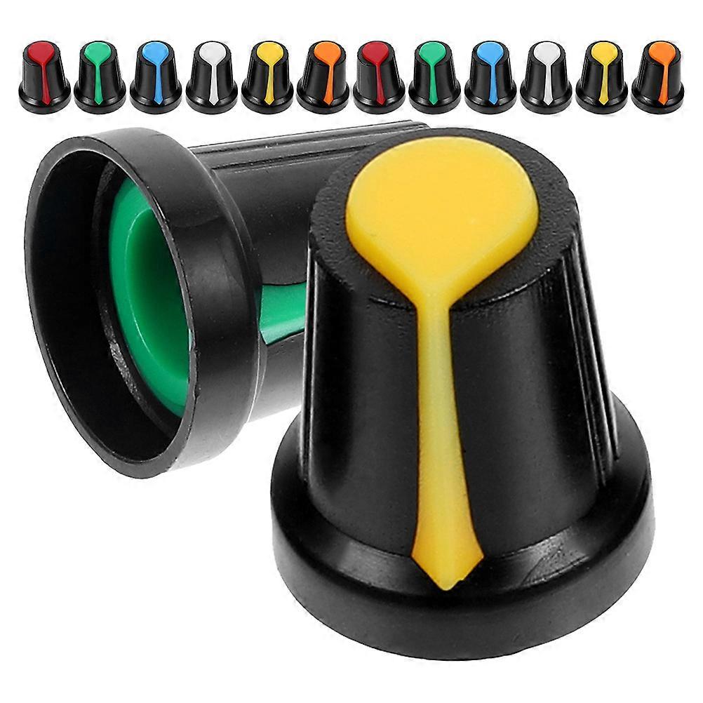 48pcs Electric Guitar Volume Tone Control Caps, Knurled Shaft Potentiometer Knobs for Guitar Volume and Tone Adjustments, Red Yellow White Green