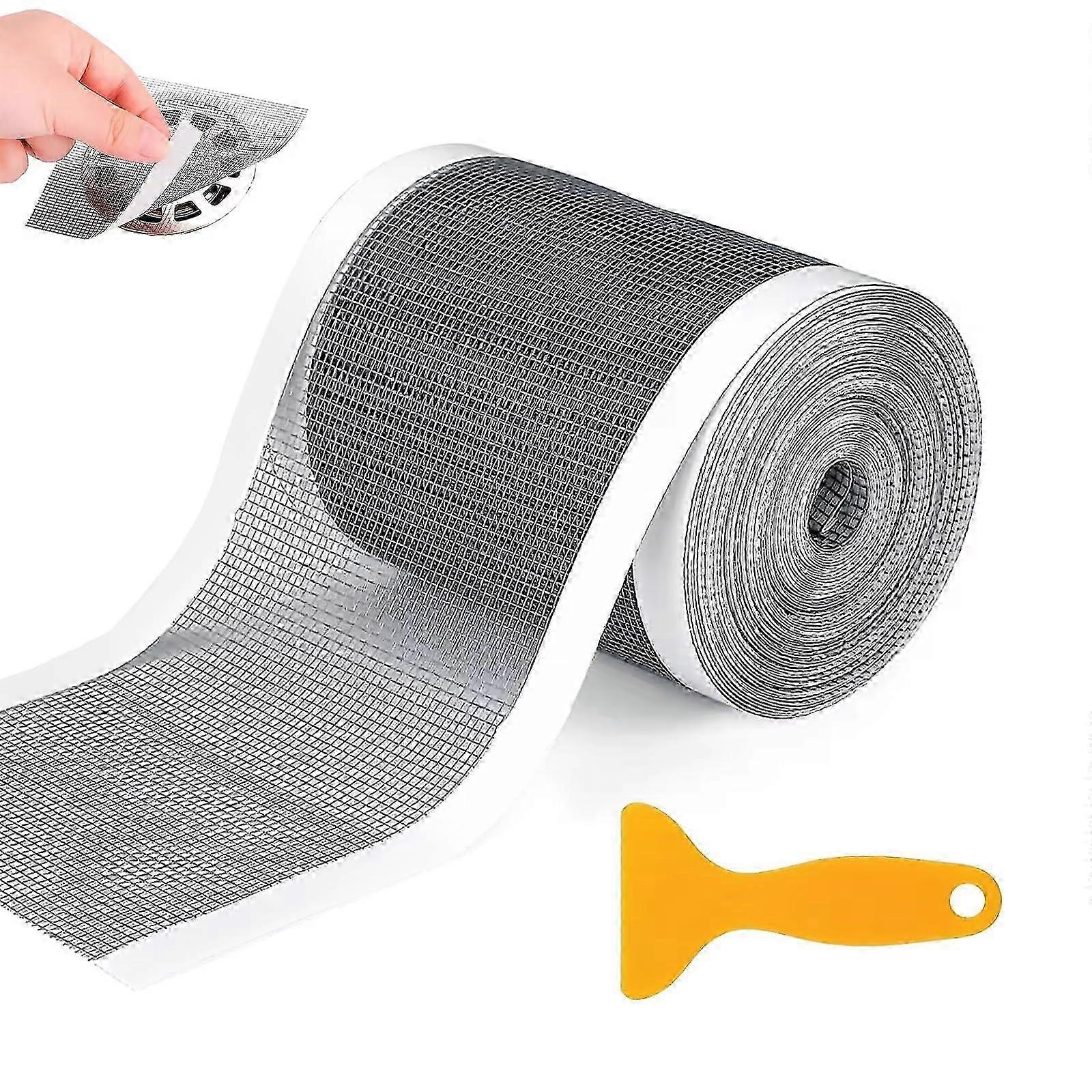Duschabfluss Mesh Aufkleber Selbstklebendes Haarsieb mit Kunststoffspatel SZRH A-S