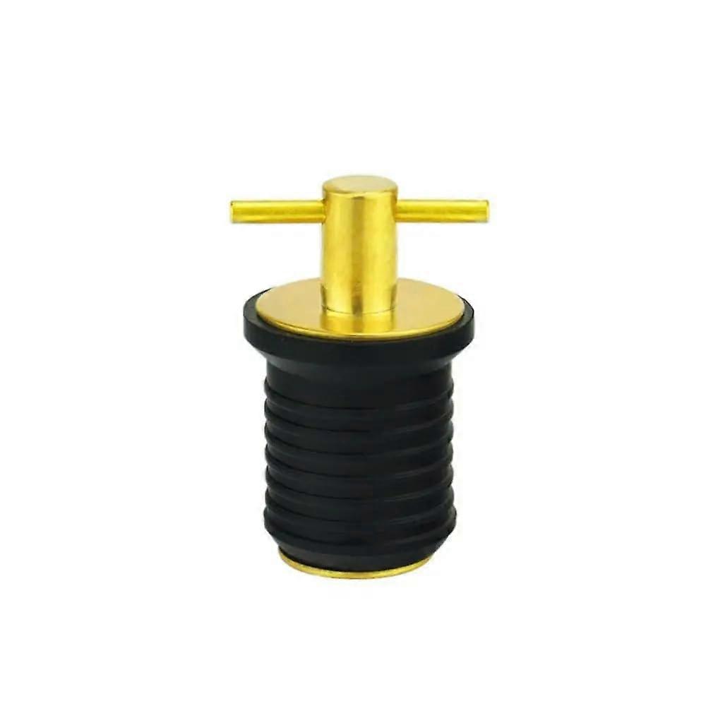 Brass T-Handle Drain Plug 1” and 1-1/4” for Boats, Marine Grade, Durable Water Tight Seal, Replacement Plug