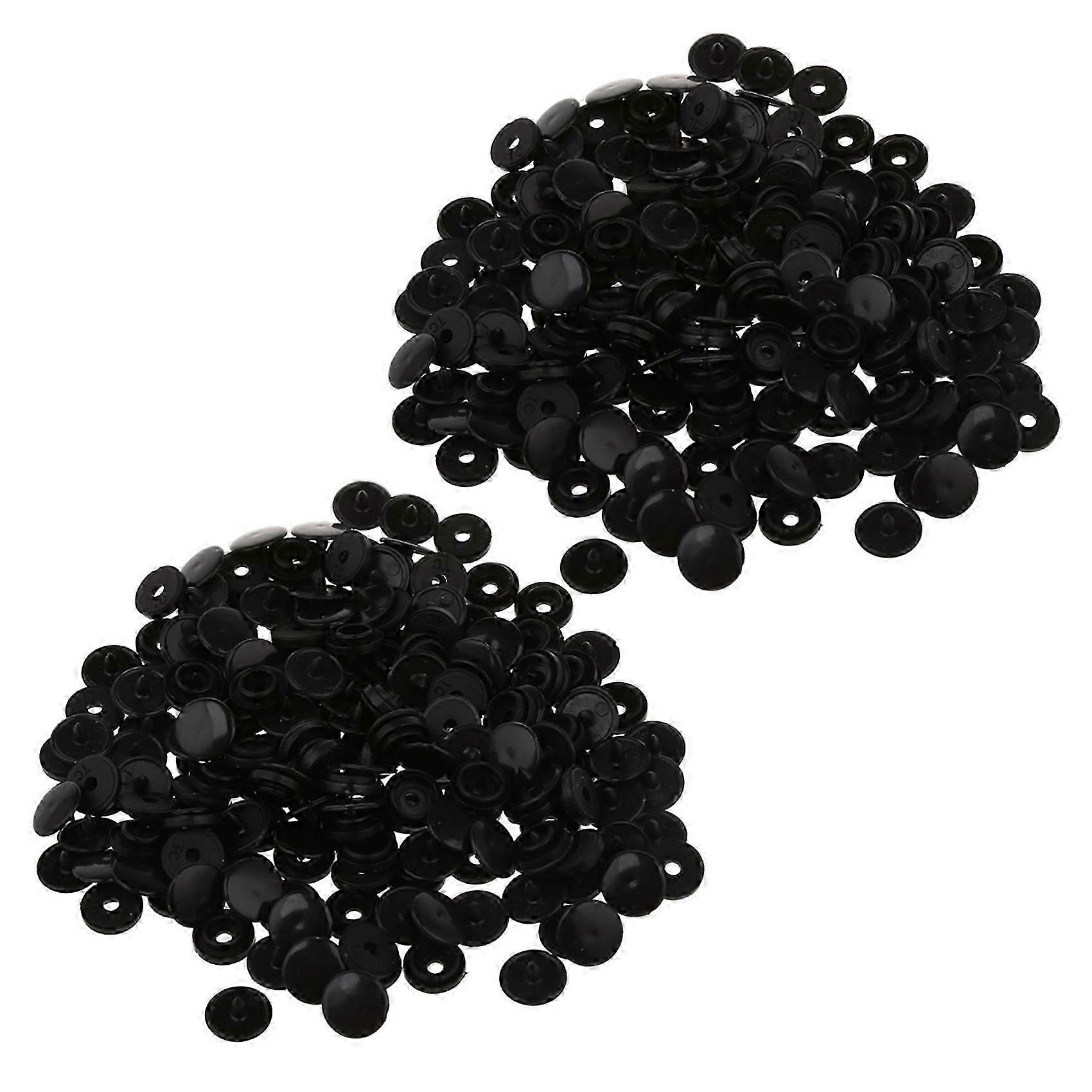100 Pcs T3 SNAPS Press Studs Scrapbook Sewing Buttons Black