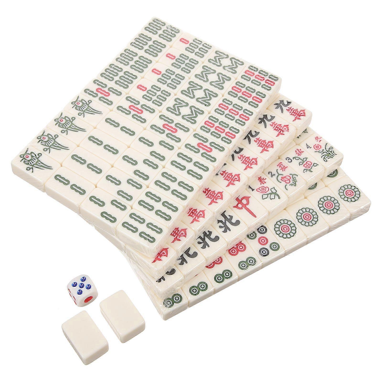 1 Set of Table Mini Mahjong Kit Mini Mahjong Set Funny Miniature Mahjong Kit for Outdoor
