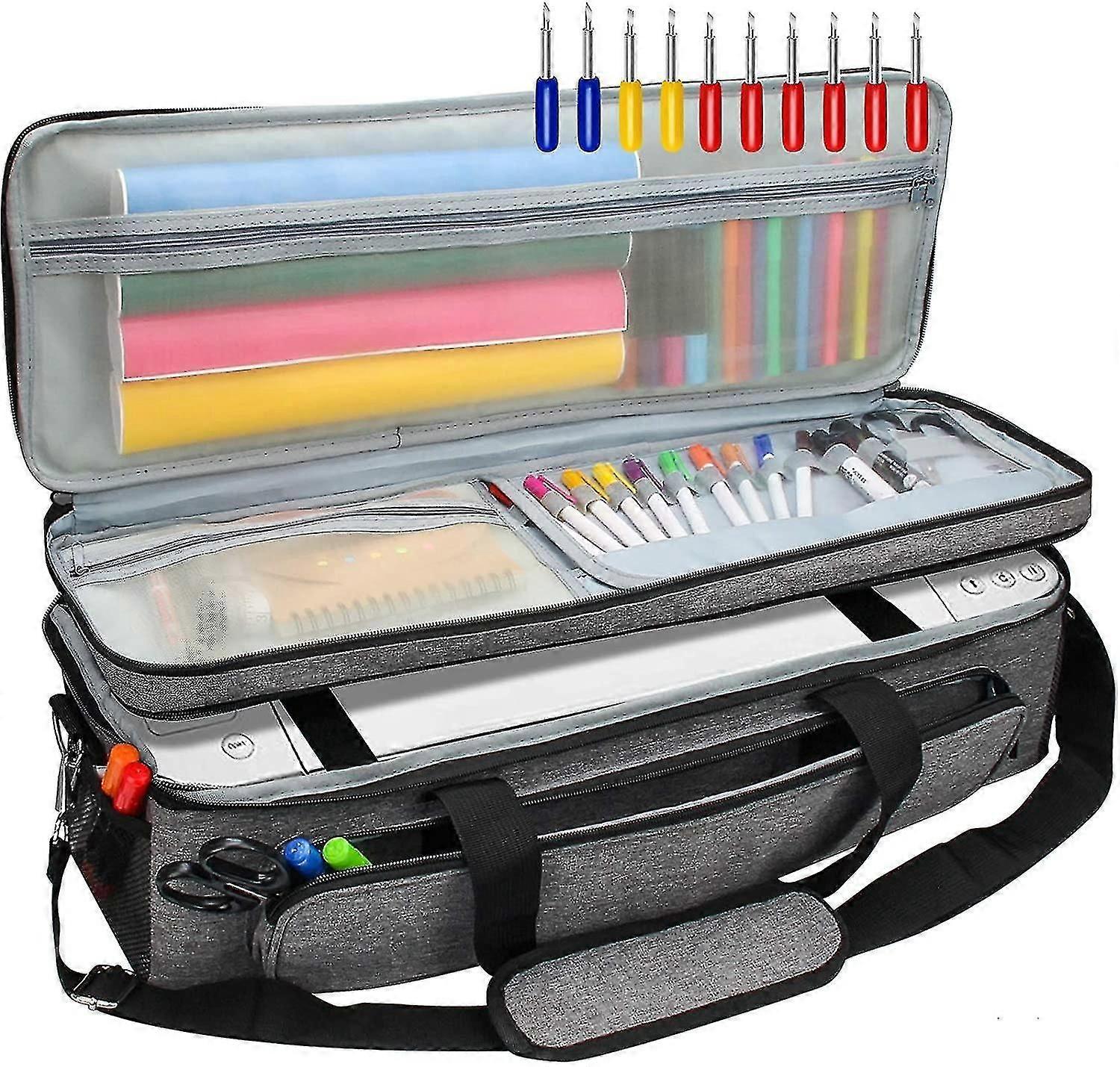 Carrying Case for Cricut Explore Air 2, Double Layer Bag Compatible with Cricut Maker, Portable 2 Layer Cricut Cut