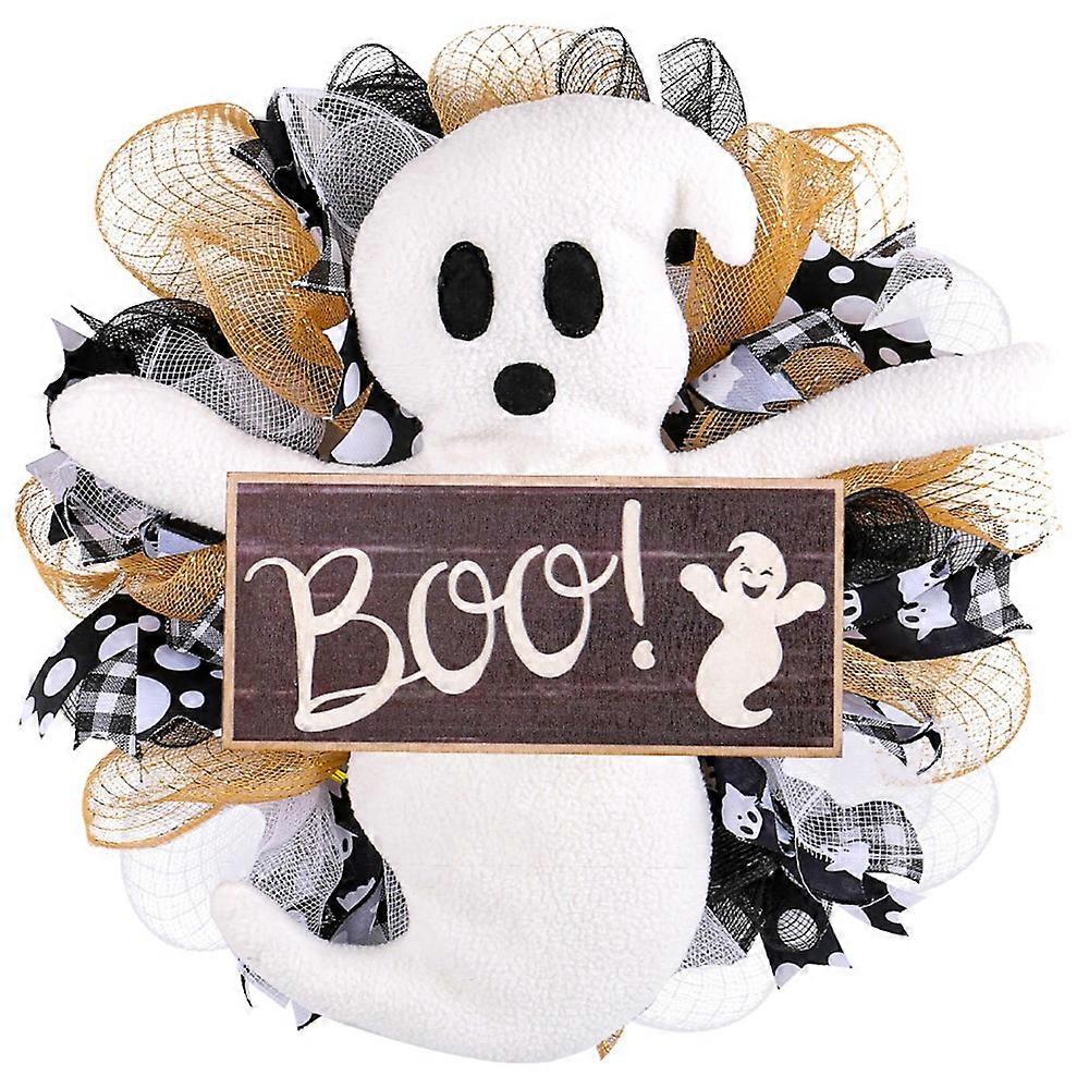 Halloween Wooden Welcome Sign Hanging Spooky Ghost Boo Sign Decor Home Front Door Wreath Decoration