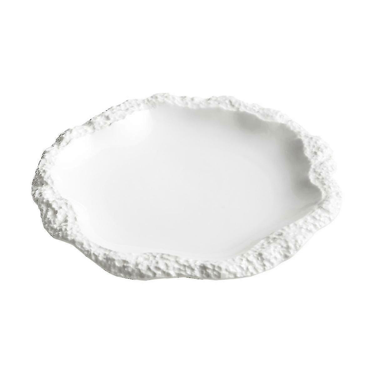 Simple Solid Color Tableware Ceramic Pasta Plate Dish Kitchen Irregular Shape Serving Plate Cooking