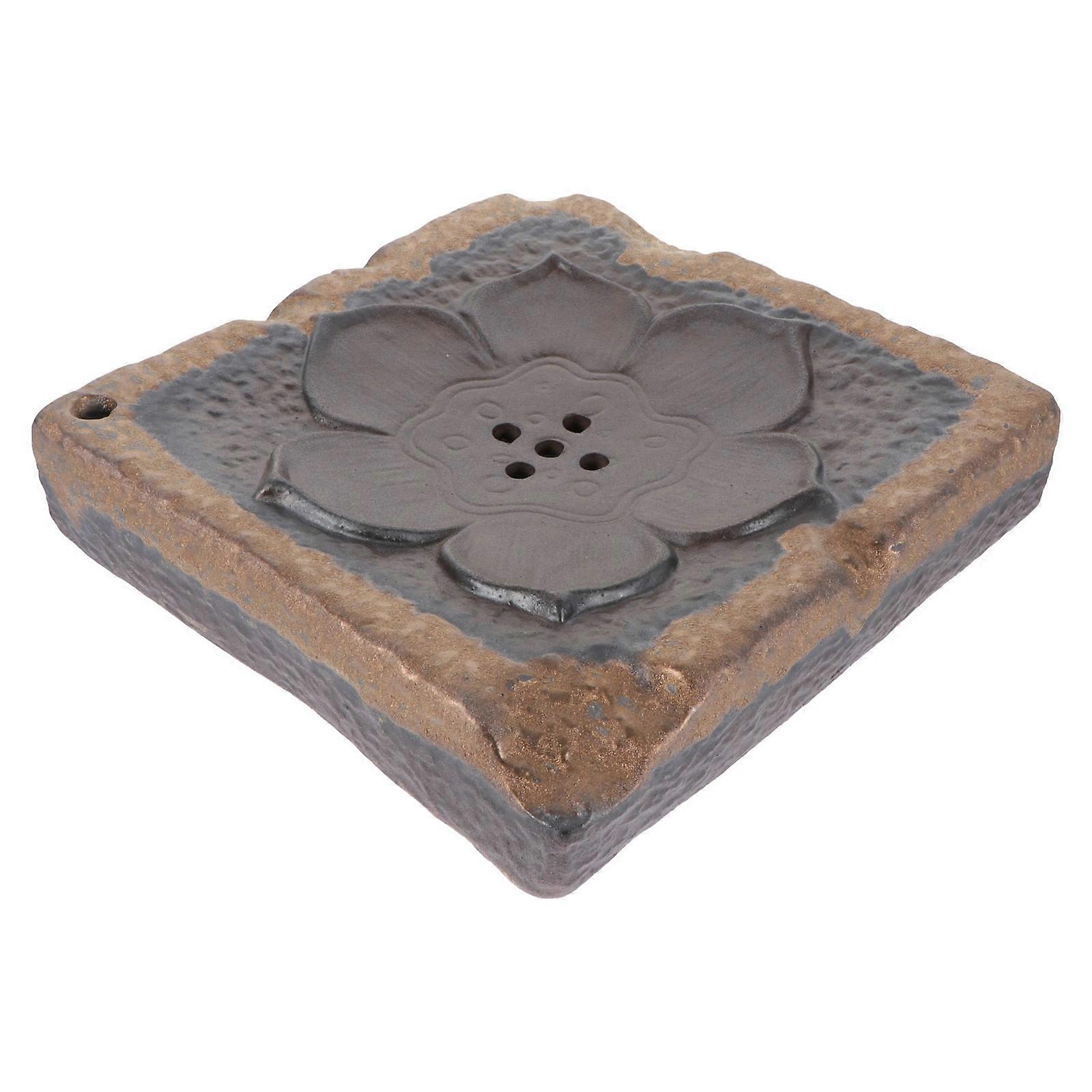 صينية الشاي الفخار الخام مجموعة شاي مربعة ملحق لون القهوة تصريف المياه 1 مجموعة