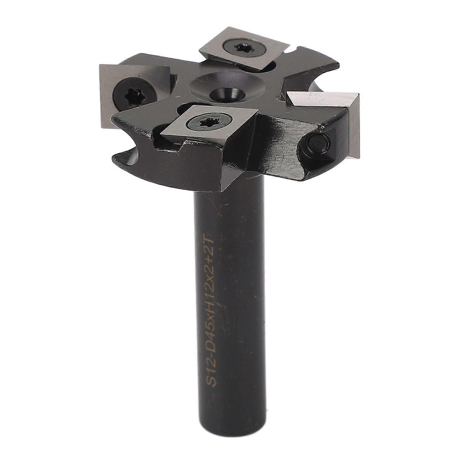 Spoilboard Surfacing Router Bit 12mm Shank 1 3/4in Cut Diameter 4 Flute Indexable Blade Insert Planing Bit