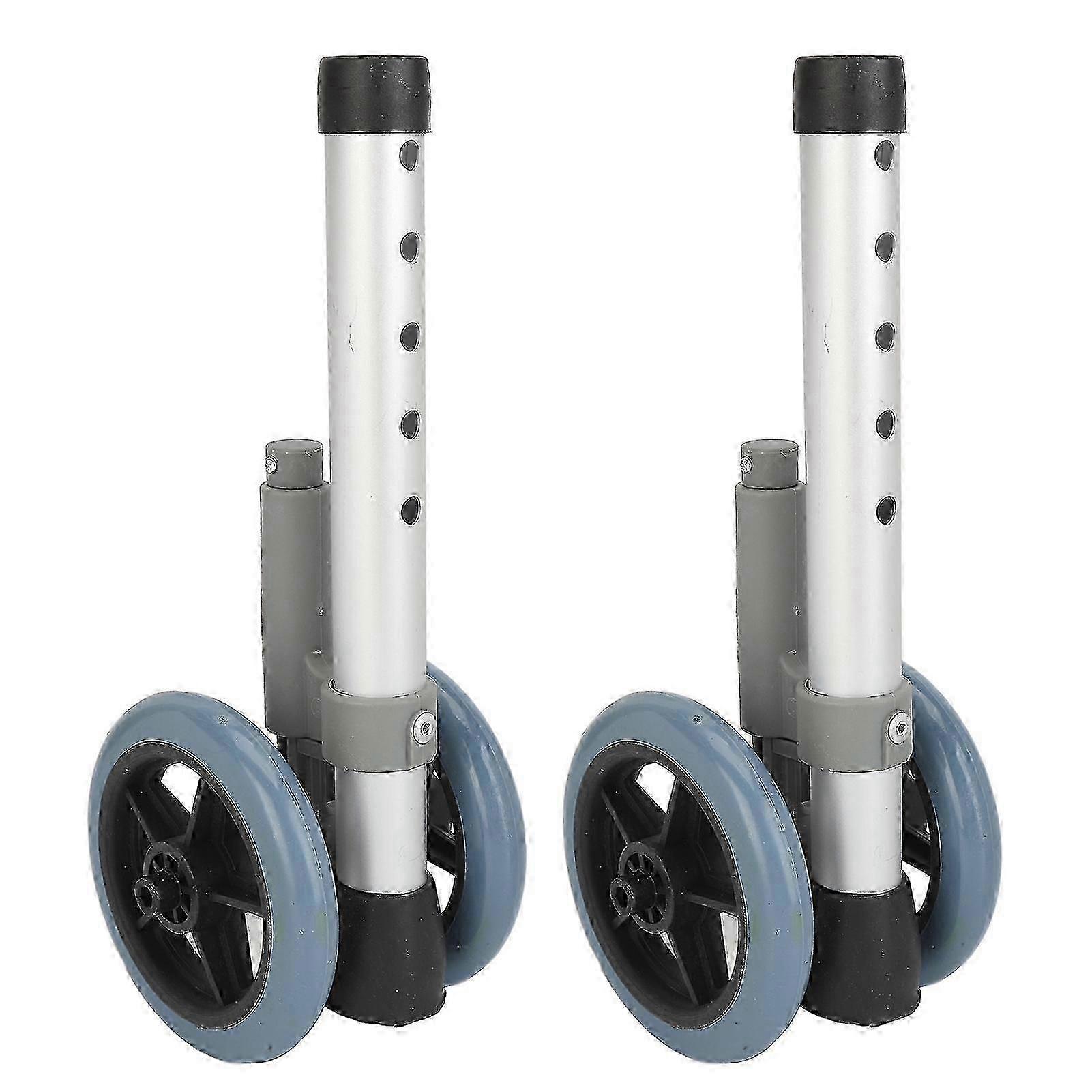 Replacement Walker Wheels with Adjustable Height & Caster for Seniors & Disabled - 2pcs