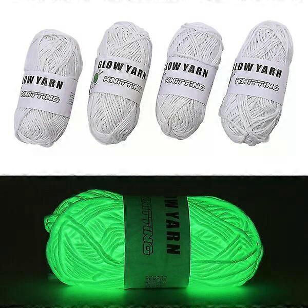 Luminous knitting wool, 4/5 rolls, glowing in multiple colors