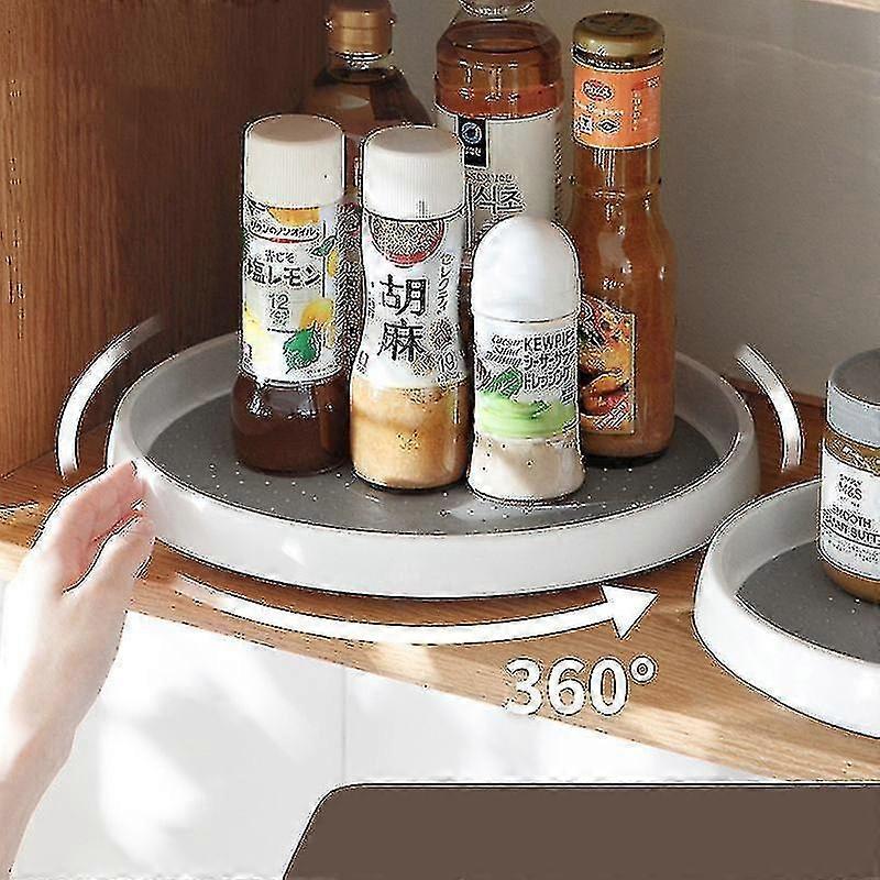 Kitchen rotating shelf, spice box rack, multifunctional tray with non-slip turntable