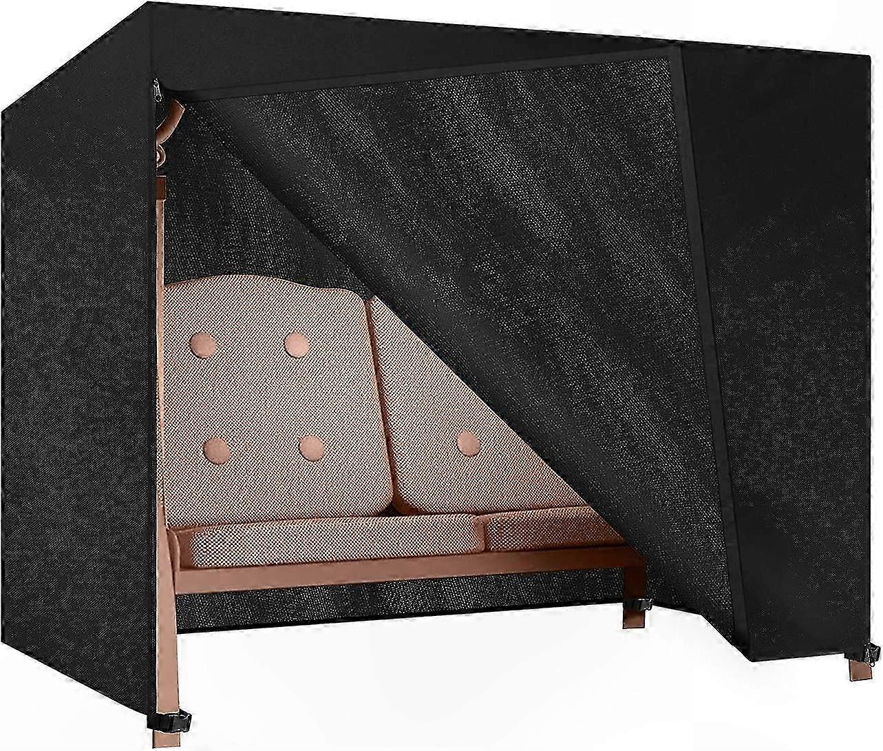 Large Outdoor Swing Cover, 3-Seater Waterproof & Windproof Hammock Protector, UV Resistant Ripstop Fabric with Zippered Design (215)