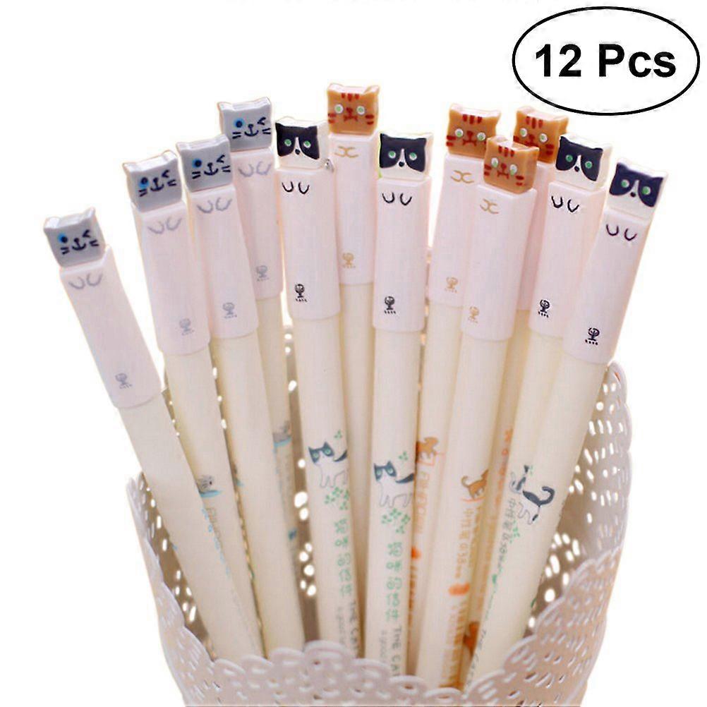 Cat Pens with Extra Fine Point for Writing Use 12Pcs Gel Black Ink