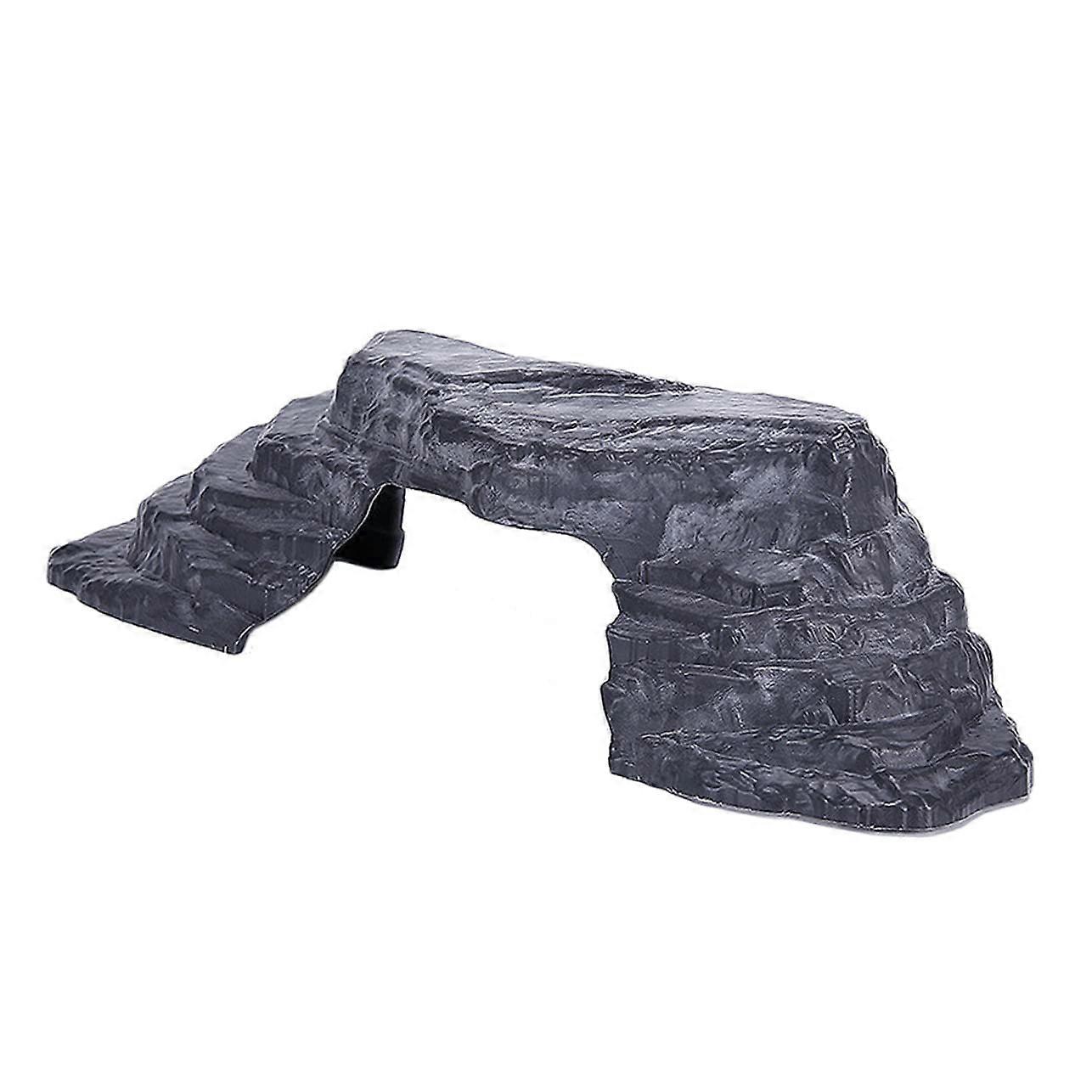 Tortoise Reptile Hideout Stone Terrace Basking Rocks Bridge For Turtle Enclosures 26x9x6 cm Aquarium Ornament