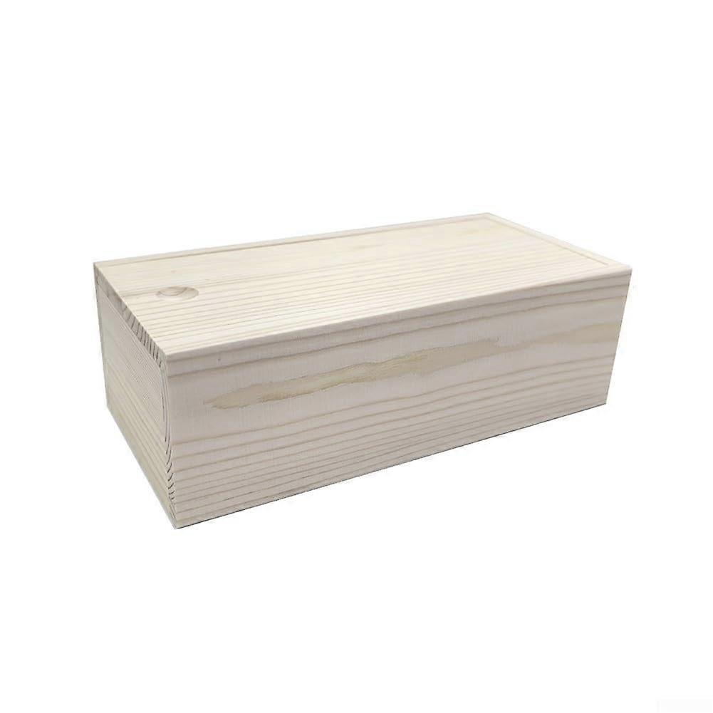 Wooden Jewelry Box With Sliding Cover 20 x 10 x 6.5 cm 1 Pack Customizable With Paint Or Pyrography For Storage