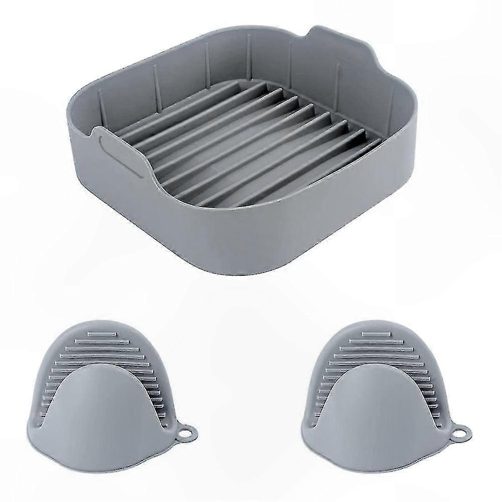 Silicone Air Fryer Pot Liners with Heat-Resistant Gloves for 5.5 Qt or Larger Square Models