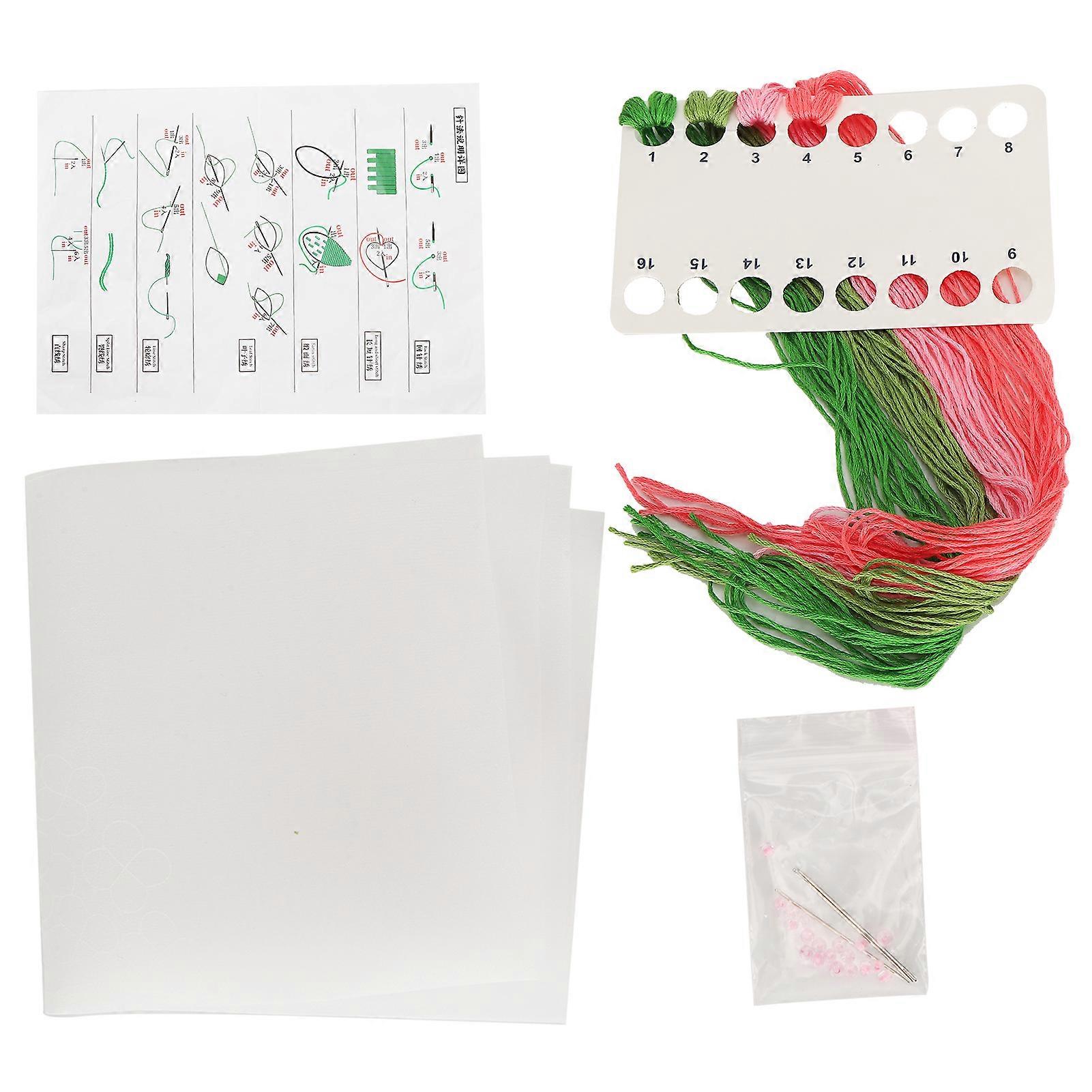 Cross Stitch Set Cotton Canvas Hydrangea Needle Kit 15cm Hoop