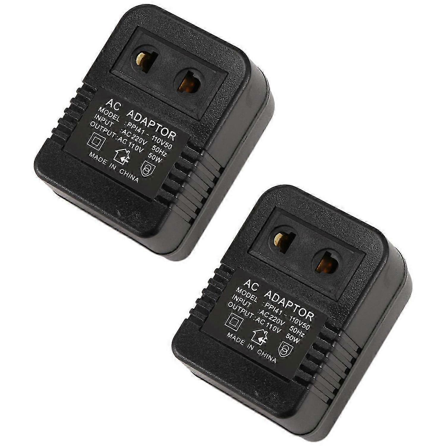 2PCS Transformer Travel Adapter AC220 V To 110V EU Plug