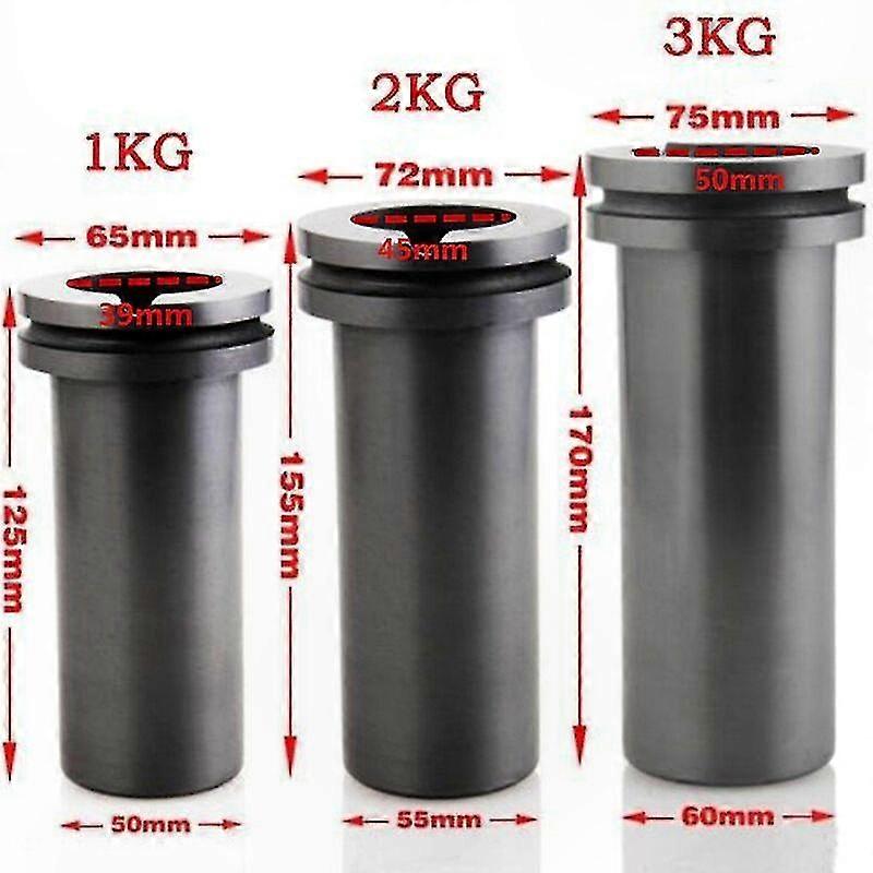 Graphite Crucible for Metal Melting, High Purity, 1-5kg Capacity, Single or Double Ring Design for Gold Silver Casting