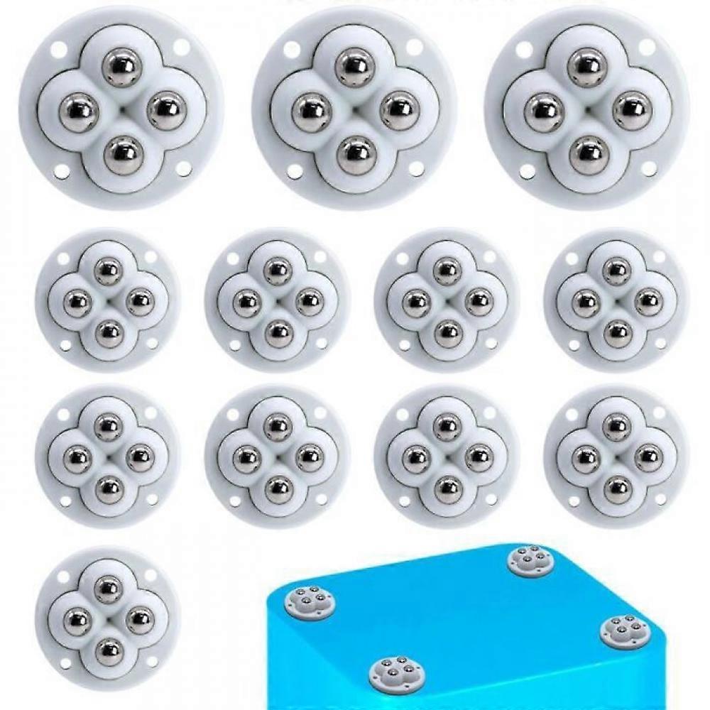 12 pieces small 360° self-adhesive furniture casters for storage box cupboard colorful quiet