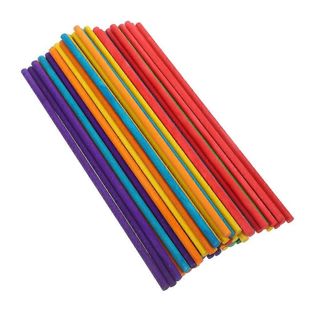 DIY Crafts Colorful Round Wood Sticks 300Pcs Assorted Color Wooden Sticks