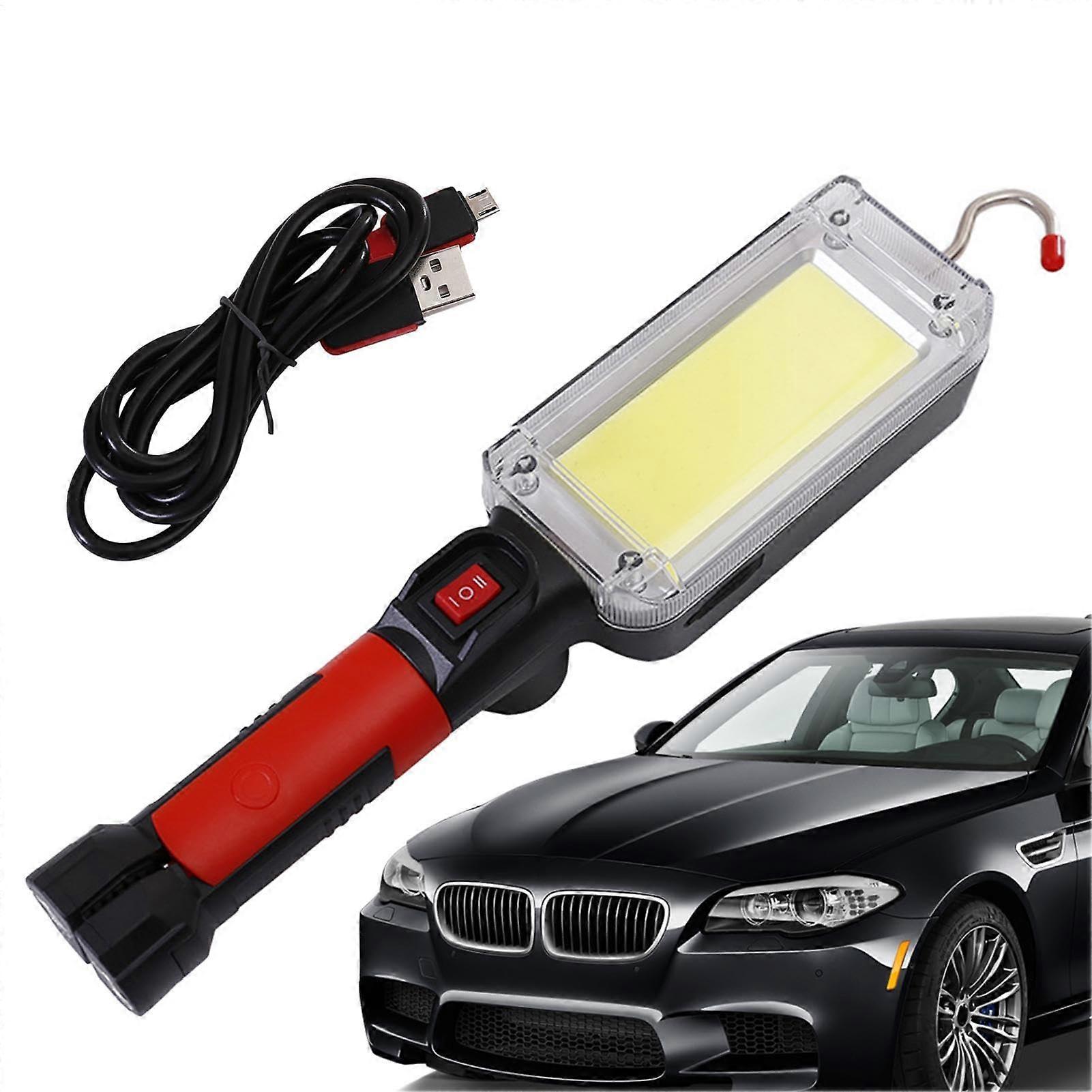 USB Rechargeable Flashlight Cob LED Magnetic Hangoble Portable Lamp For Climbing Camping Picnic