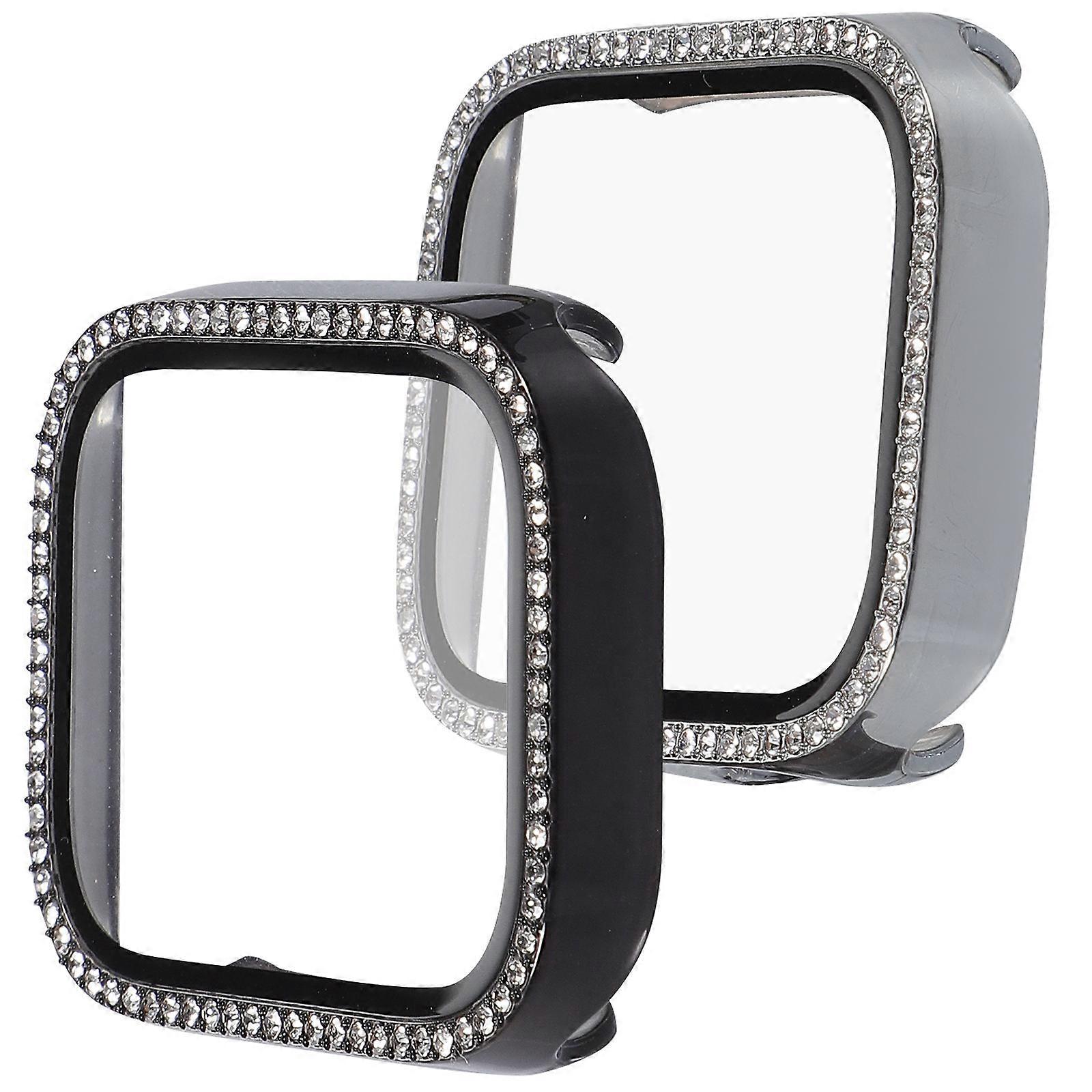 Rhinestone Watch Protective Case and Screen Protector Compatible with Apple Watch 2Pcs