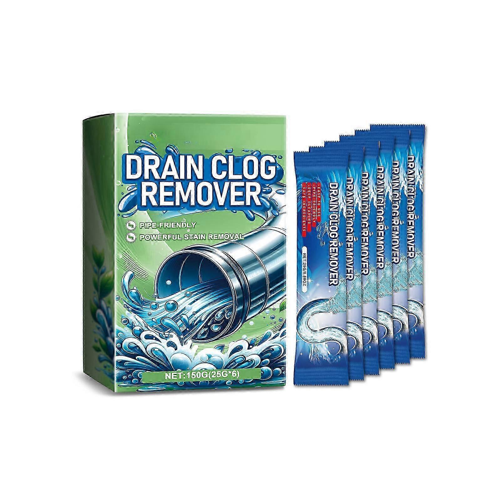 6-Pack Powerful Drain Clog Remover for Easy Clearing of Sinks and Showers in UK Households