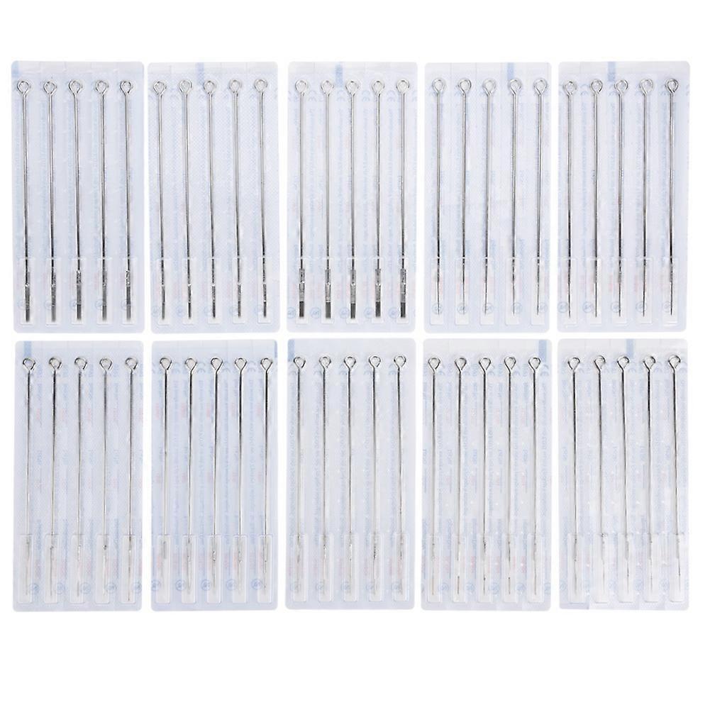 Assortiment de 50 aiguilles de tatouage jetables stérilisées en acier inoxydable, 10 tailles
