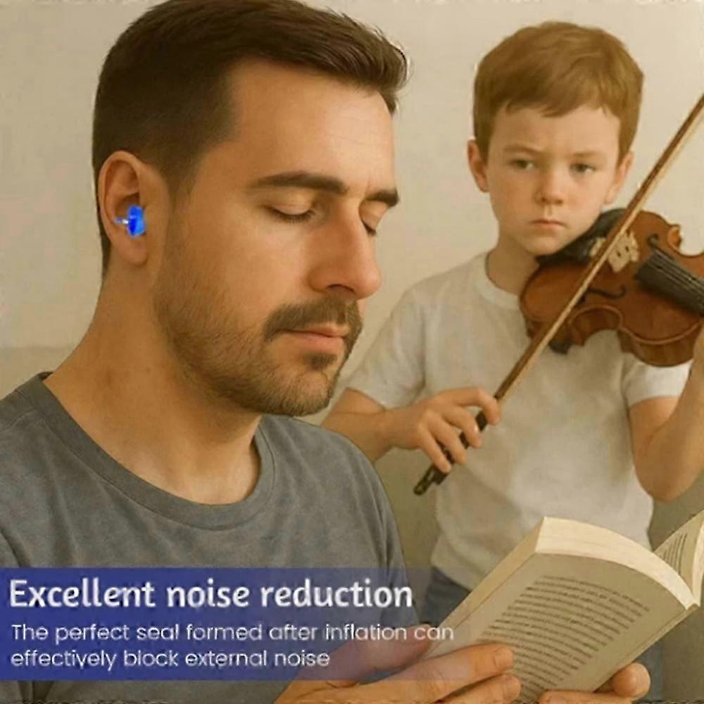 Innovative Inflatable Earplugs, Ultra-Comfy Reusable Noise-Reducing Earplugs